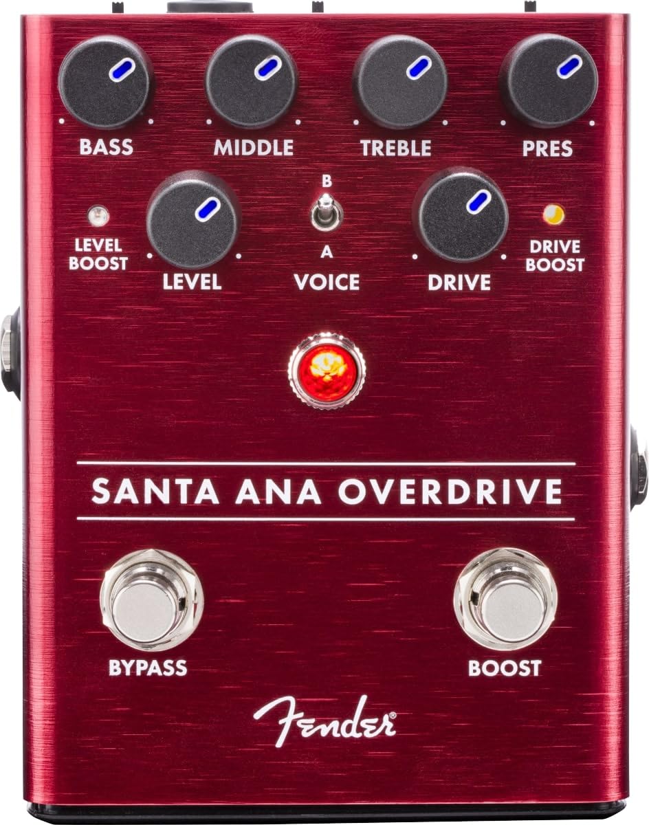 Fender Santa Ana Overdrive Pedal - Premium Guitar Effects Pedal for Electric Guitarists | Perfect for Blues, Rock & Studio Recording