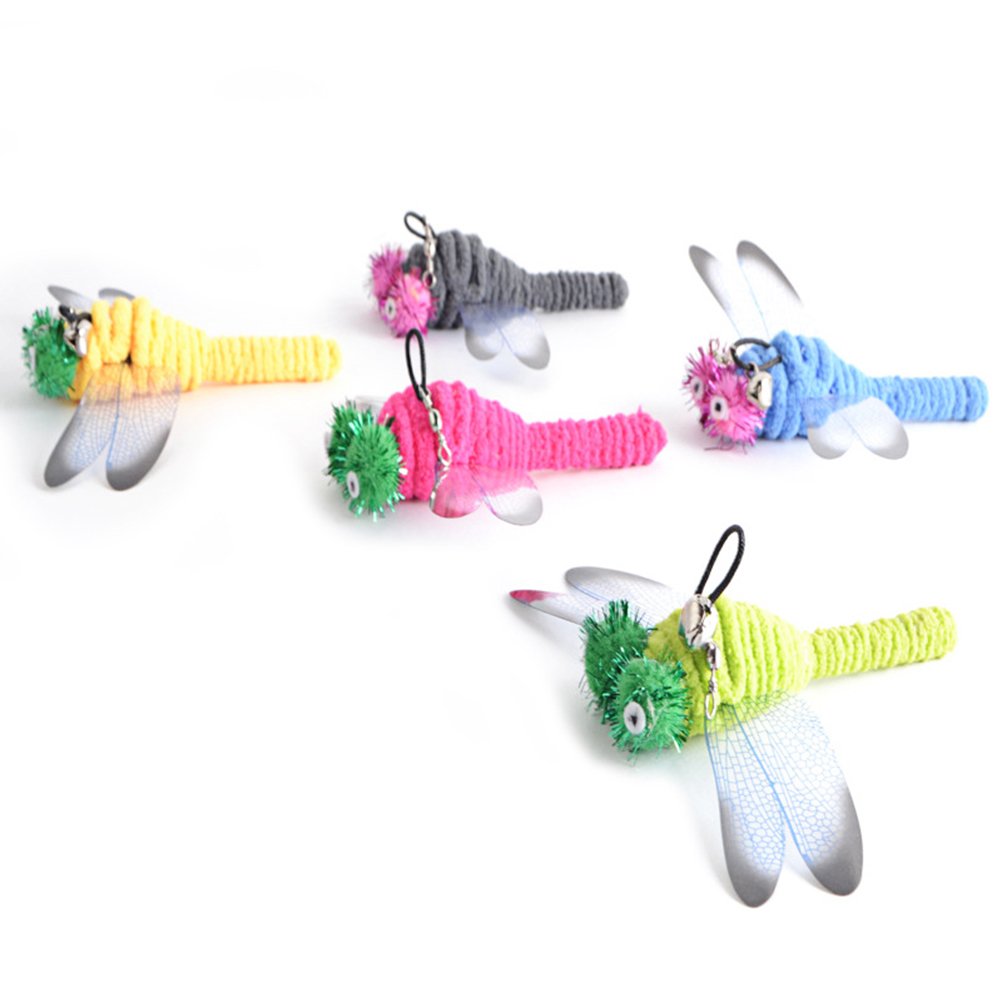 UEETEK 5-Piece Cat Toy Wand Replacement Set - Interactive Dragonfly & Rabbit Toys for Kittens & Adult Cats - Perfect for Playtime, Exercise & Bonding with Your Pet