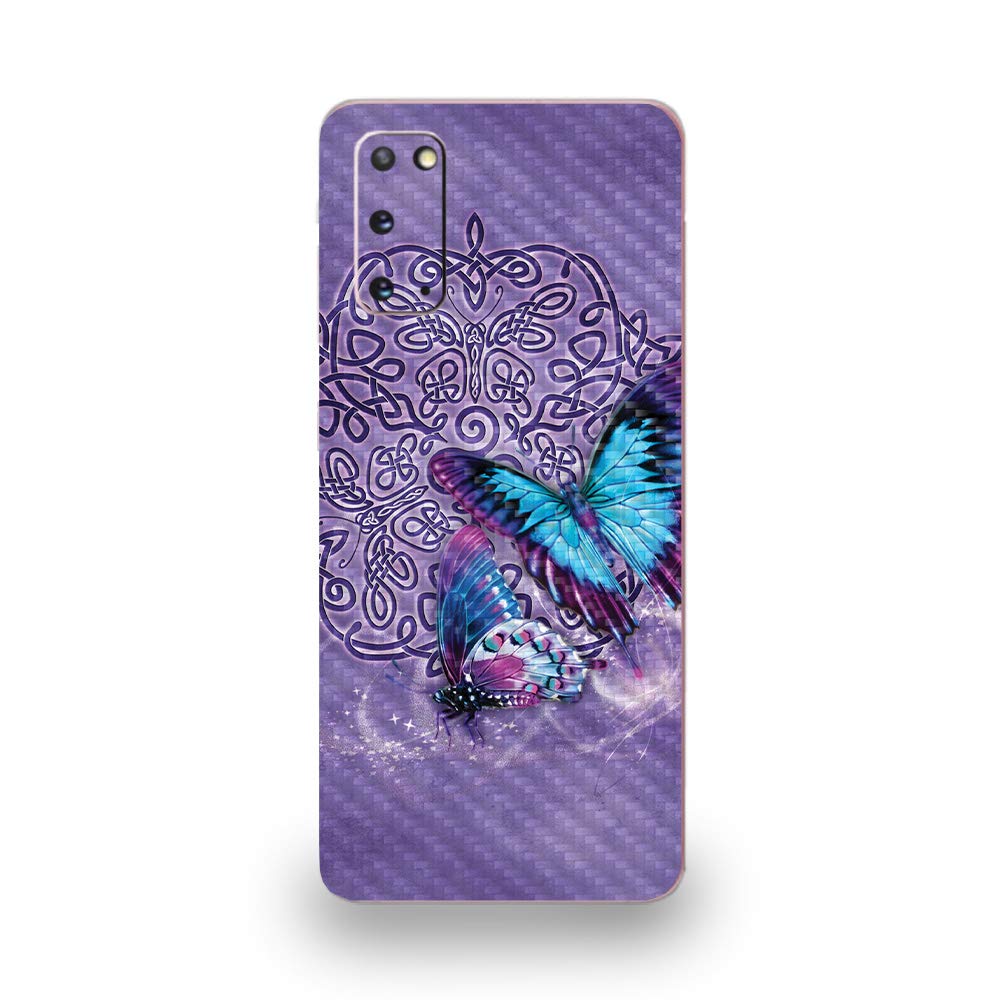 Premium Carbon Fiber Skin for Samsung Galaxy S20 - Celtic Butterflies Design | Protective & Durable Textured Cover | Easy Application | Made in USA | Perfect for Daily Protection & Style Enhancement