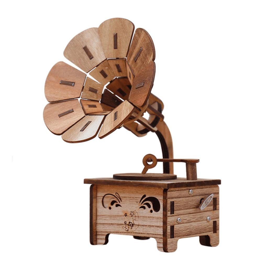 Vintage Wooden Music Box - Handcrafted Retro Musical Jewelry Box for Home Decor, Birthday & Wedding Gifts | Perfect for Bedroom, Living Room & Wedding Centerpiece Decorations