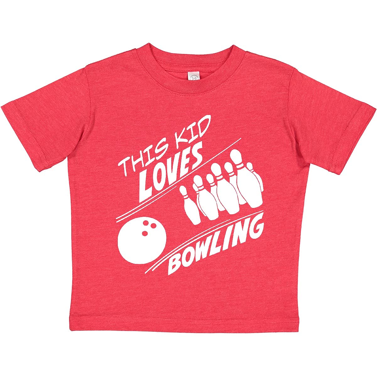 Inktastic This Kid Loves Bowling Toddler T-Shirt - Cute Bowling Themed Cotton Tee for Kids - Perfect for Bowling Parties, Family Outings & Sports Events