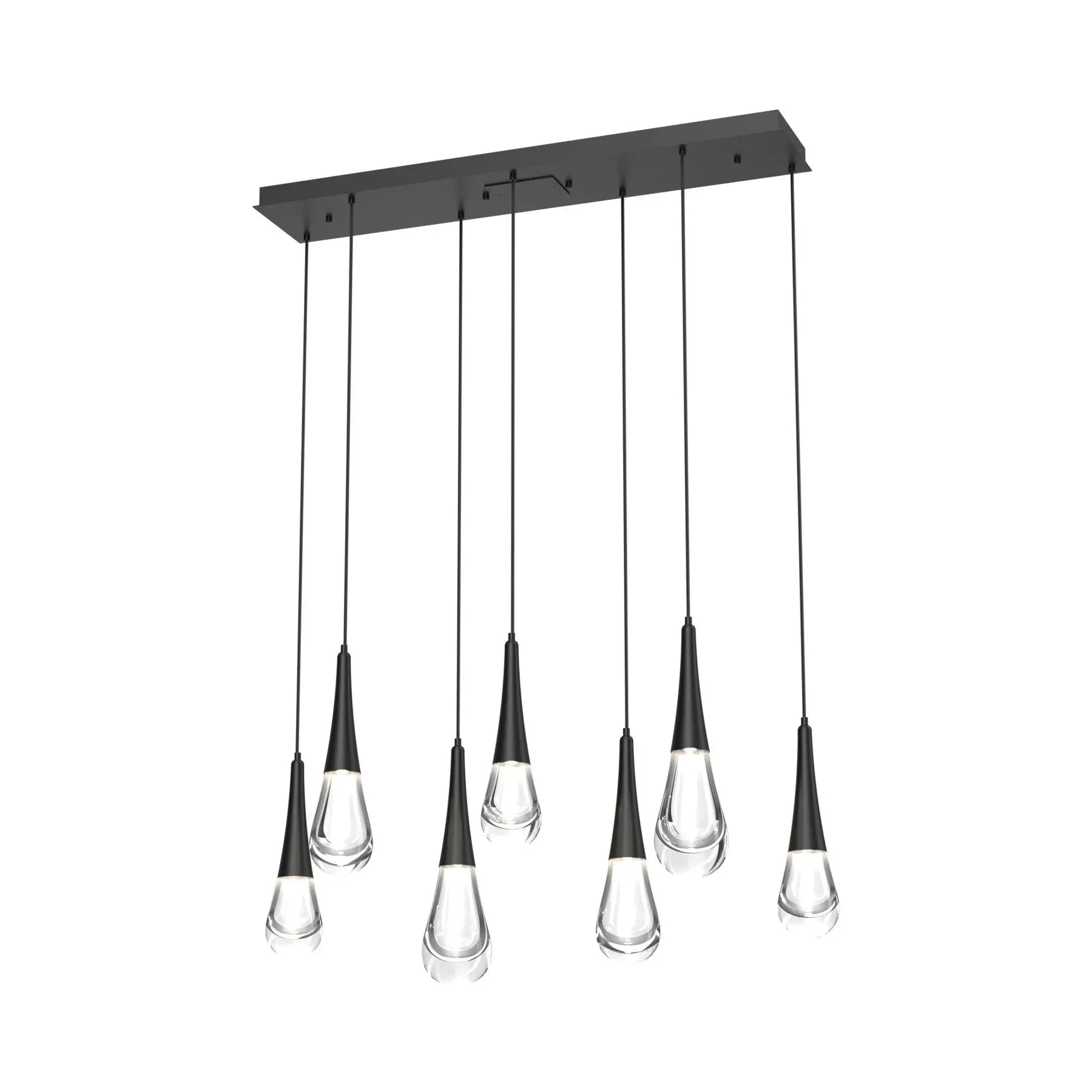 Modern Rectangle LED Chandelier with Water Drop Crystals - Elegant Dining Room Lighting Fixture for Home Decor
