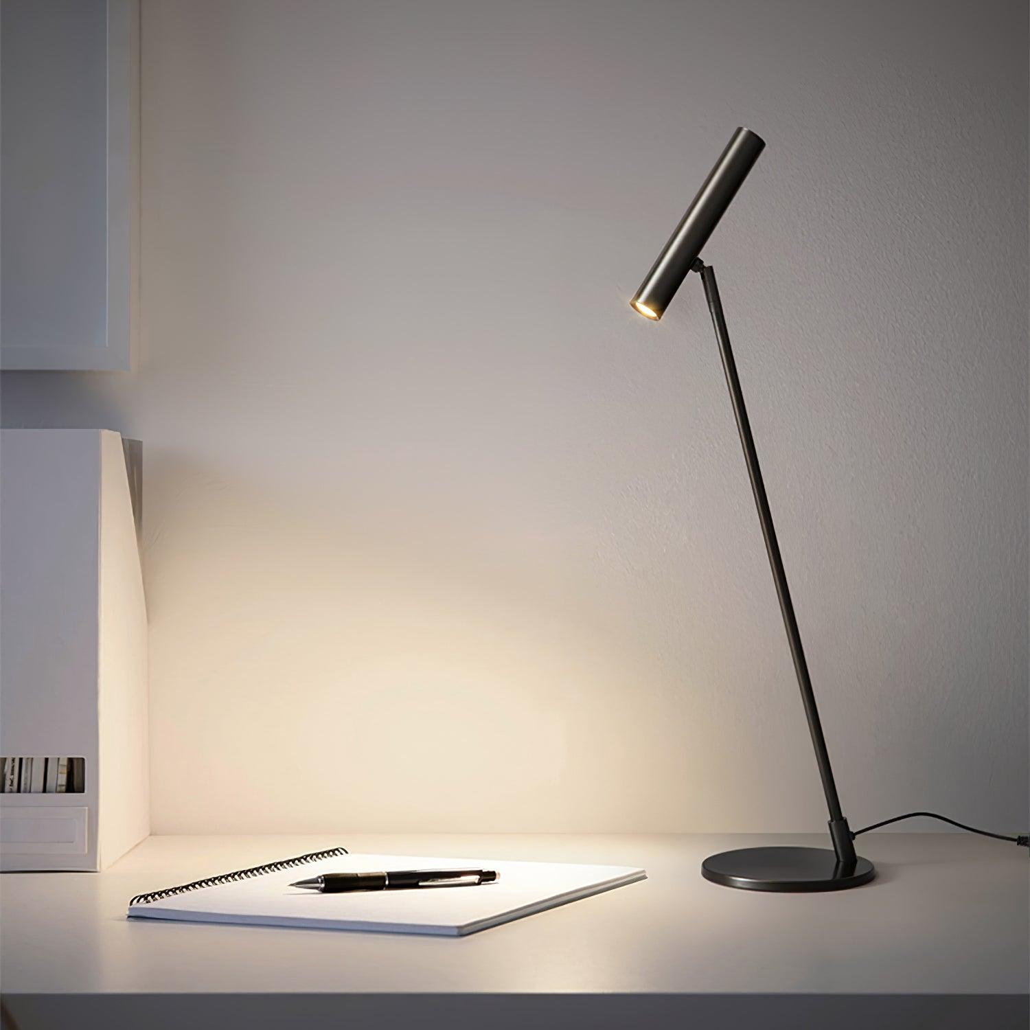 Tom LED Table Lamp - Modern Adjustable Desk Light for Home Office, Study & Bedroom - Energy Efficient Dimmable Reading Lamp with USB Port & Touch Control