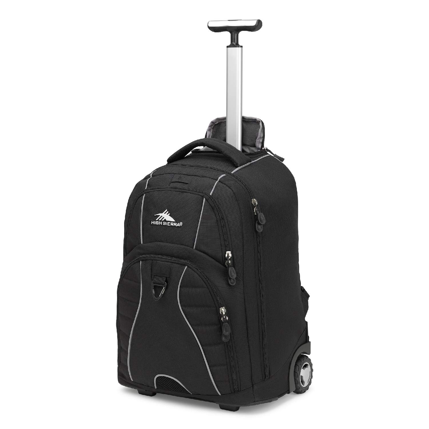 High Sierra Freewheel Wheeled Laptop Backpack for Travel & Business - Black, Durable Rolling Backpack with USB Charging Port, Fits 17 Inch Laptops - Perfect for Commuting, Airports & College Students