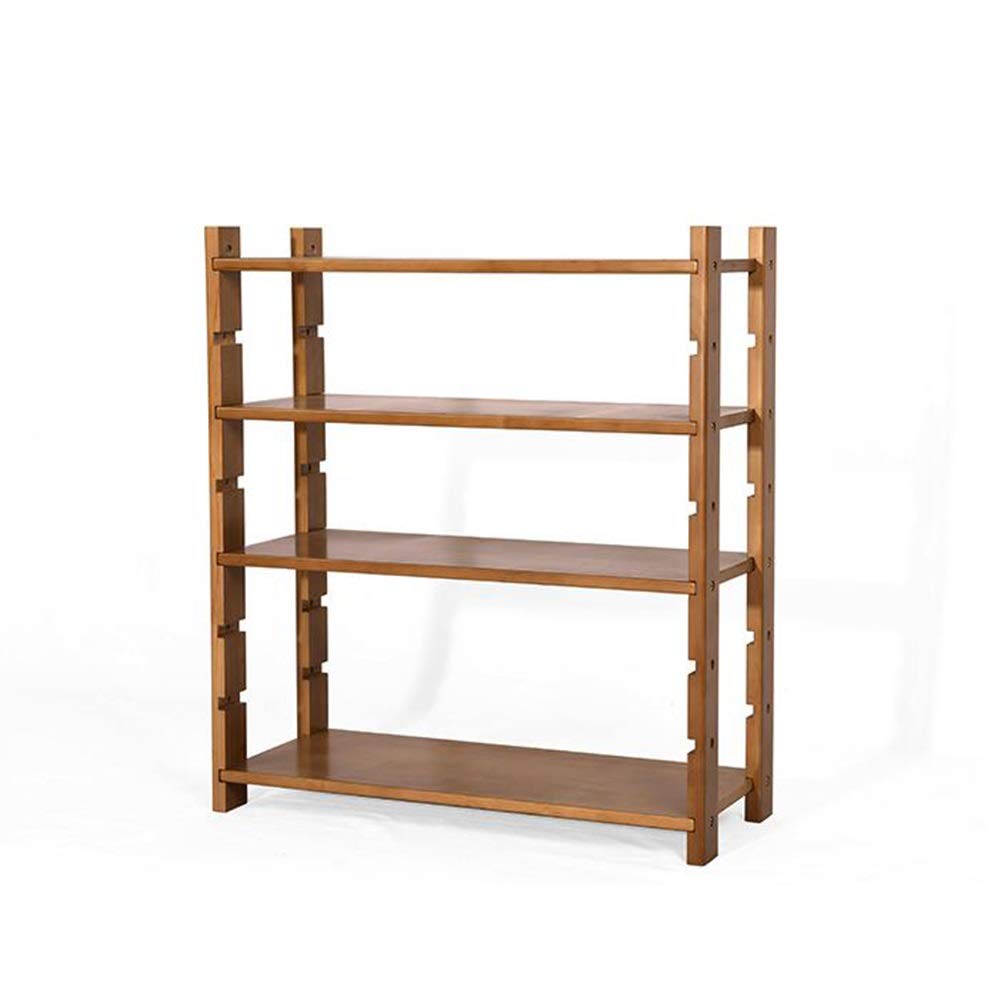 4-Tier Solid Pine Wood Bookshelf - Adjustable Height Freestanding Shelf for Kitchen, Shoes, Books & Display (29.52x11.81x31.49in) - Perfect for Home, Office & Dorm Organization