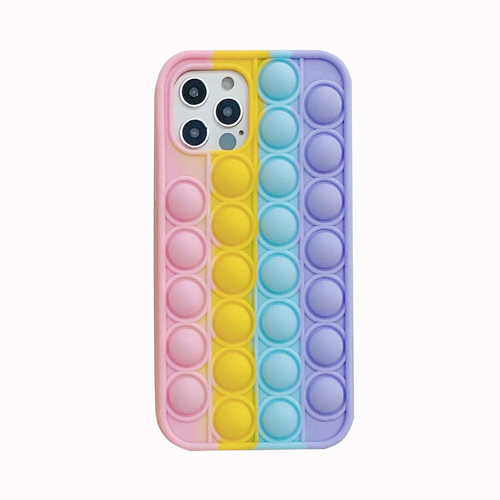 iKASUS Pop Fidget Phone Case for iPhone 12 Pro Max - Stress Relief Silicone Bubble Popper Sensory Toy with Shockproof Protection - Perfect for Anxiety Relief, Office Focus & Kids Sensory Play