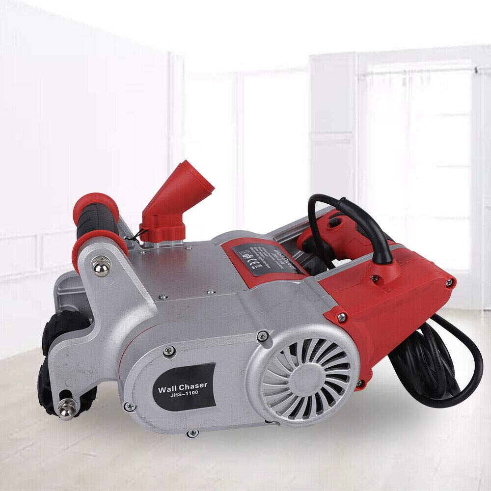 110V 1100W 2000RPM Electric Wall Chaser Concrete Cutter - Professional Tile & Marble Groove Cutting Machine for Concrete, Brick & Stone - Perfect for Construction, Renovation & DIY Projects