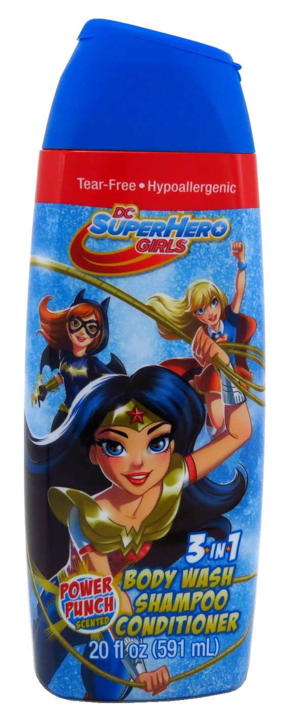 Superhero Girls 3-in-1 Body Wash - 20oz Power Punch Scent - Bubble Bath, Shower Gel & Shampoo for Kids - Fun Bath Time Gift for Toddlers & Children