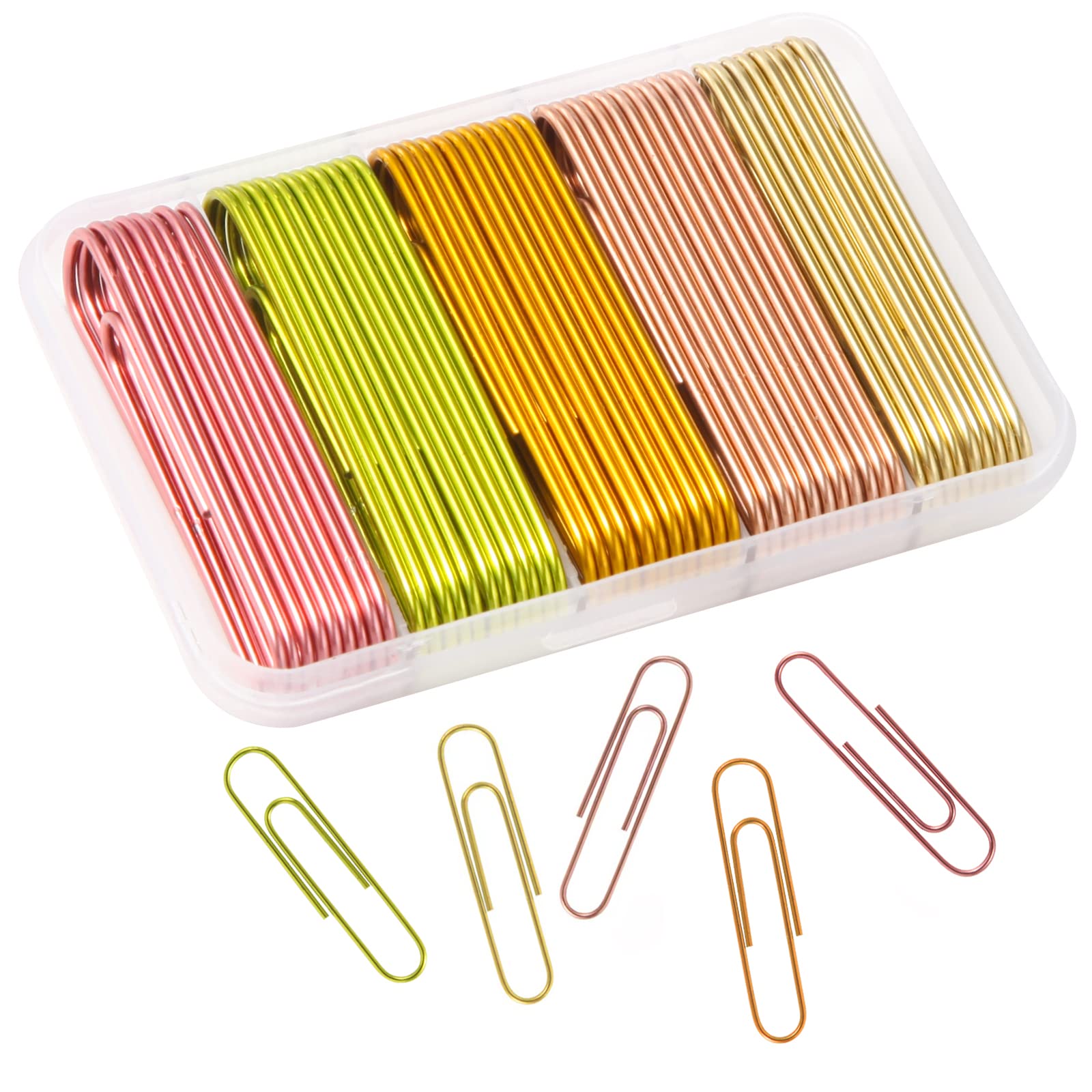 51 PCS Large Colorful Paper Clips - 50mm Eco-Friendly PVC-Free Paper Clips for Office, School, Home Organization & Document Filing - Assorted Colors Bulk Paper Clips for Paperwork, Notebooks, Files & Bulletin Boards