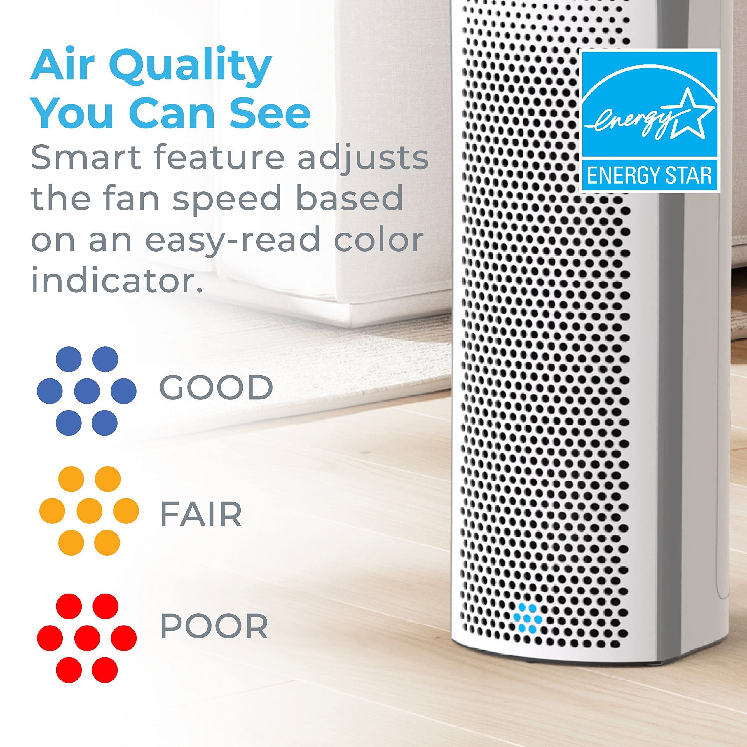 Pure Enrichment PureZone Elite True HEPA Large Room Air Purifier with UV-C Light - 4 Stage Filtration System for Smoke, Pollen, Dust & Bacteria - White | Ideal for Bedroom, Living Room & Office Air Purification