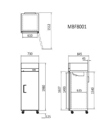 Atosa MBF8001 Commercial Top Mount Single Door Freezer - 8 cu.ft Stainless Steel Restaurant Freezer for Kitchen, Grocery Store & Food Service Businesses