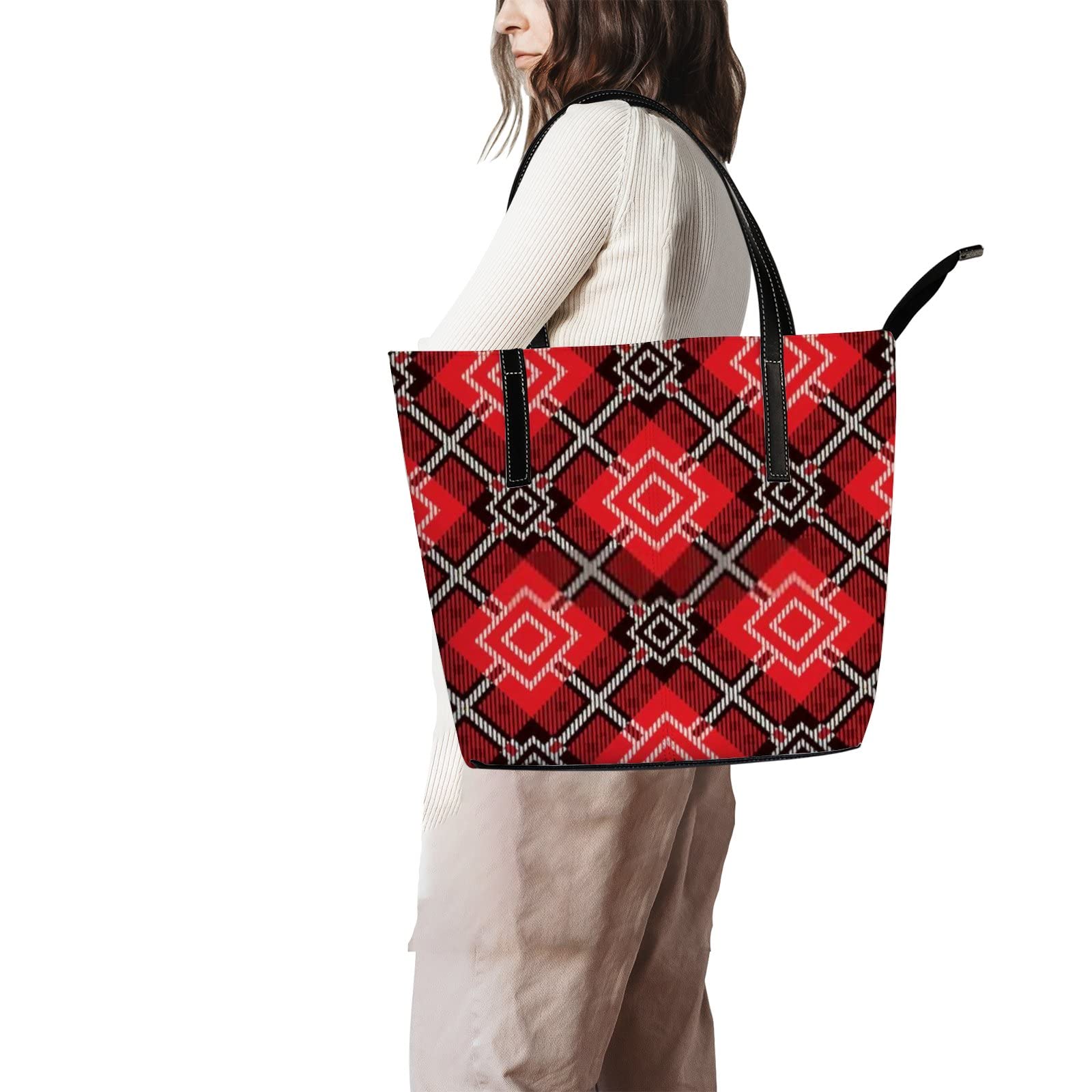 Premium Leather Tote Bag for Women - Stylish Crossbody Work Bag with Zipper | Durable Coach-Inspired Handbag for Office, Travel & Everyday Use