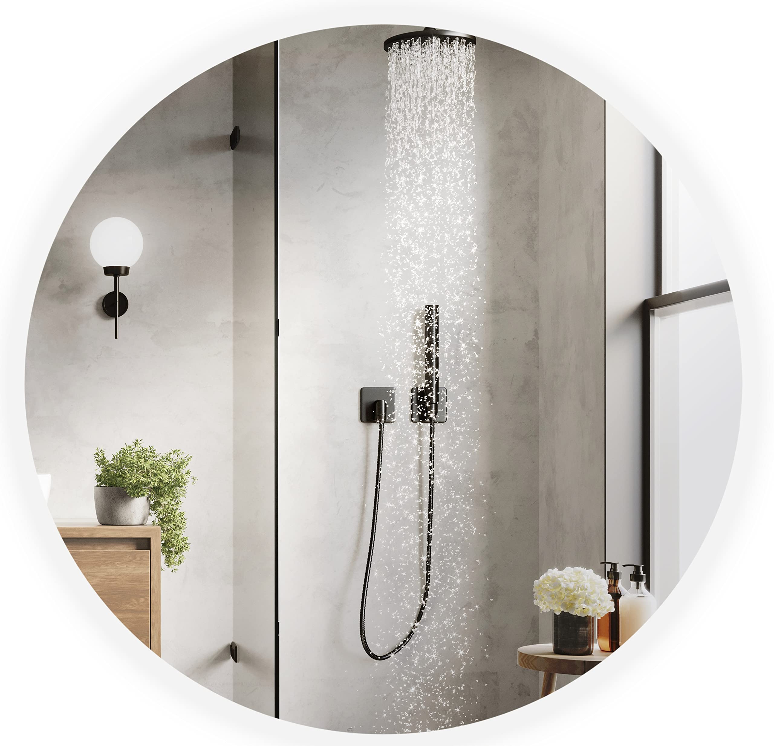 BD ART Luna 70cm Round LED Bathroom Mirror with 4200K Neutral Lighting - IP44 Waterproof Wall Mirror for Modern Bathrooms | Perfect for Vanity, Makeup, and Shaving