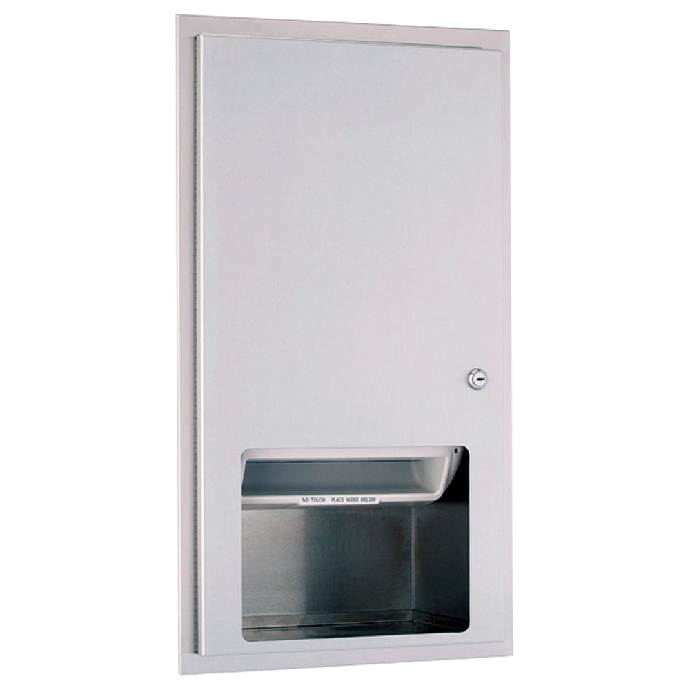 Gamco TD 12RPT Semi-Recessed Automatic Roll Towel Dispenser - Hands-Free Paper Towel Dispenser for Restrooms, Kitchens & Commercial Use