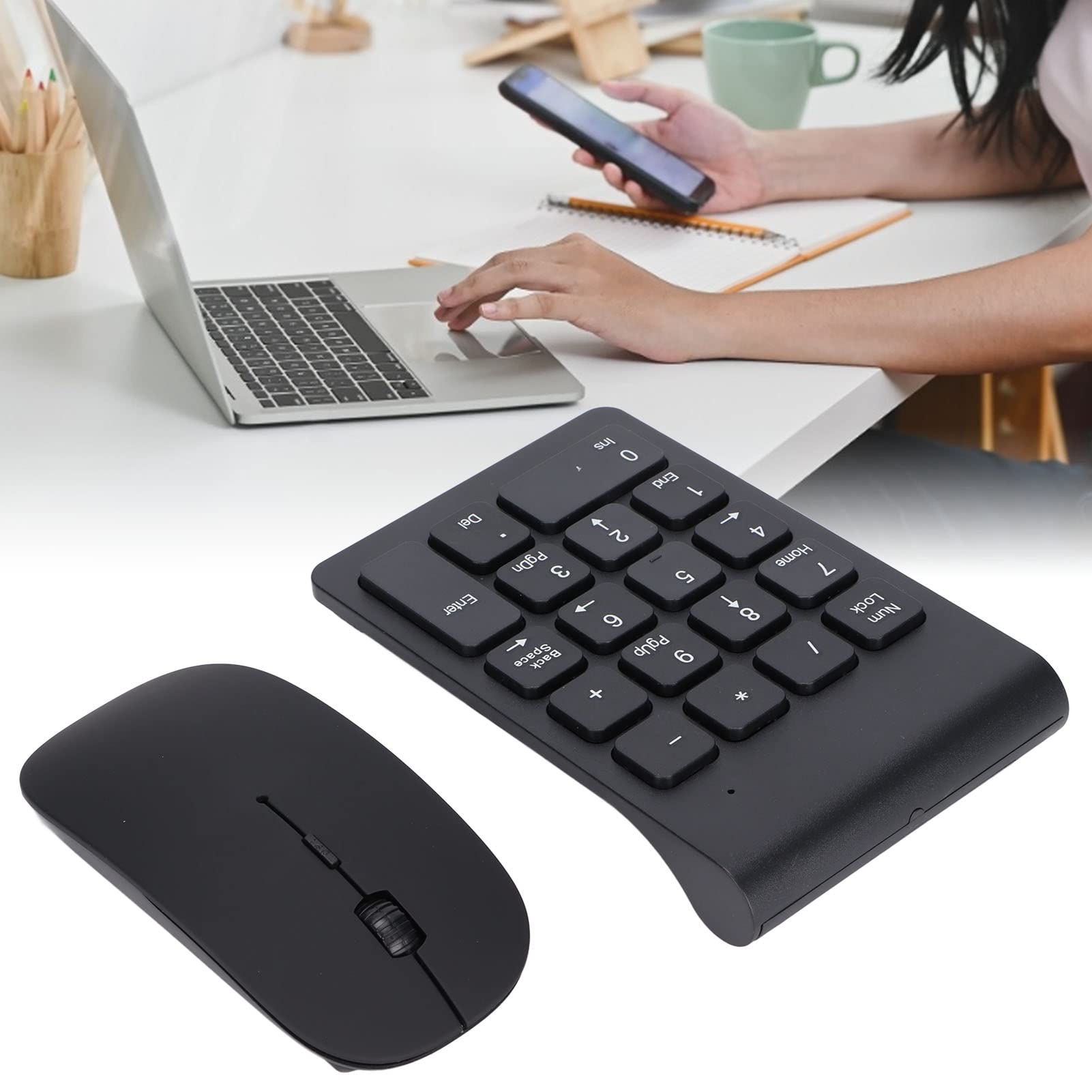 2.4GHz Wireless Keyboard and Mouse Combo - Ultra Slim Portable USB Rechargeable Numeric Keypad for Laptop, Desktop, PC - Perfect for Office, Home & Gaming Use