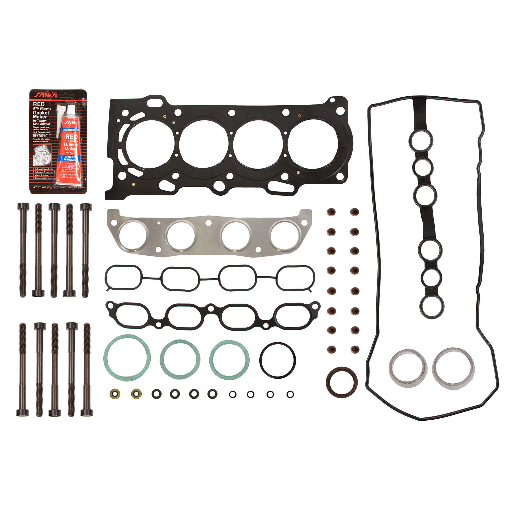 98-05 Toyota Chevrolet 1.8L DOHC 1ZZFE Head Gasket Set with Intake & Exhaust Valves - High Performance Engine Repair Kit for MA-4216952645 | Perfect for Engine Overhaul, Valve Replacement & Car Maintenance