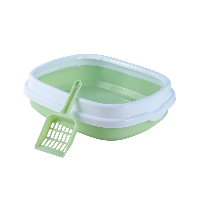 Easy Clean Cat Litter Box with Scoop - Odor Control Self-Cleaning Pet Litter Tray for Indoor Cats - Perfect for Small Spaces & Multi-Cat Homes