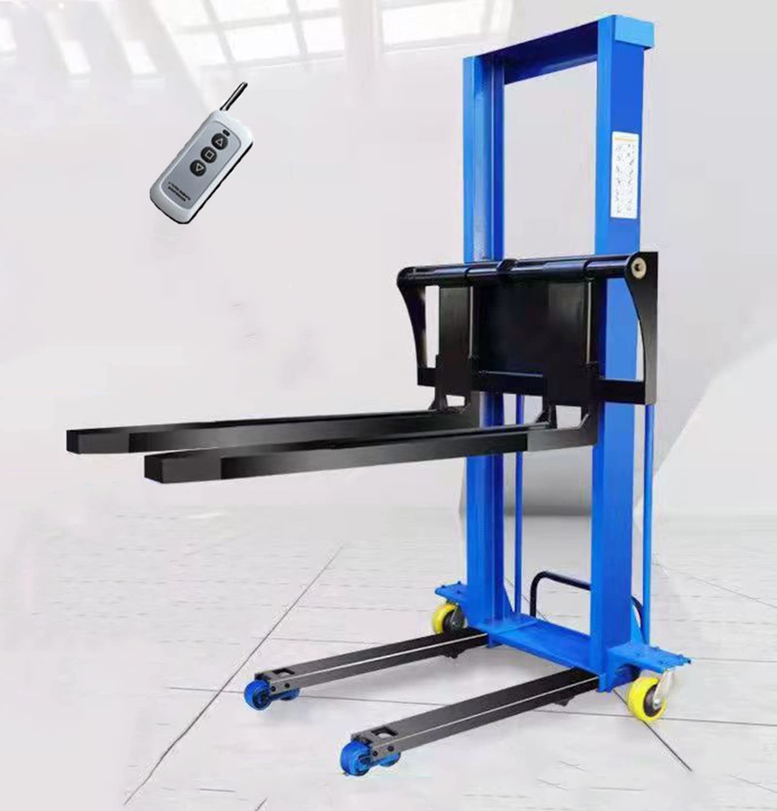 Semi Electric Forklift Pallet Stacker - Hydraulic Hand Truck with Remote Control, 2200lbs Capacity, 51