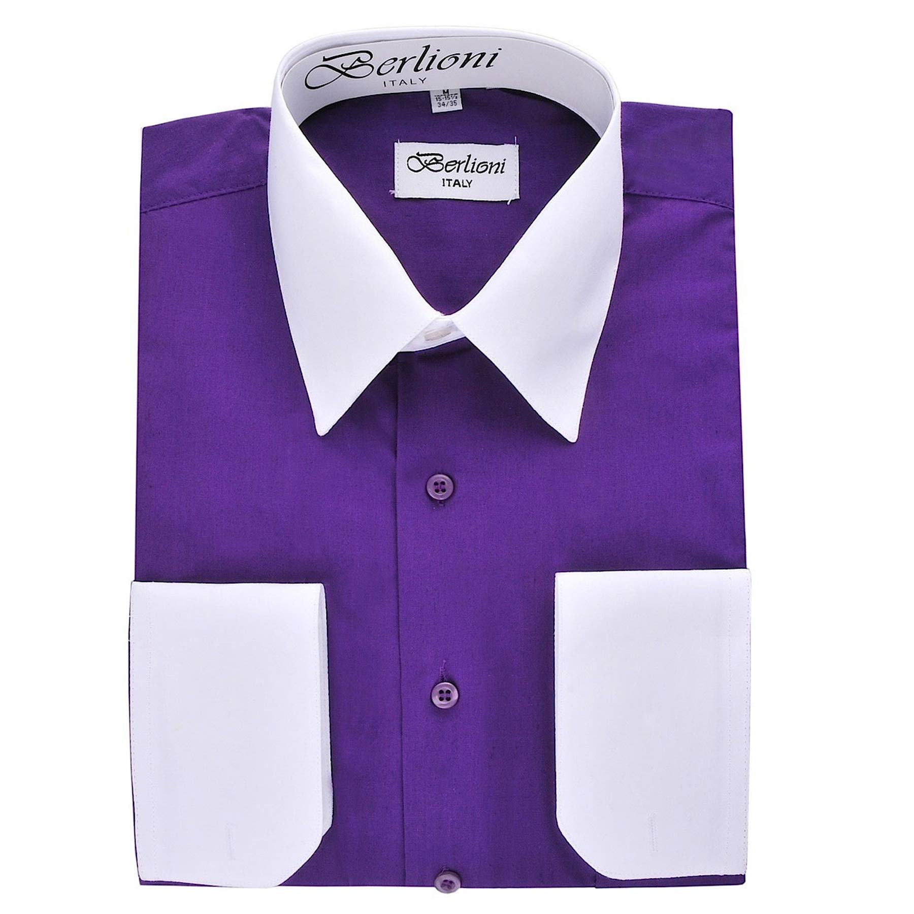 Stylish Purple and White Two-Tone Men's Dress Shirt | Formal Office Wear & Special Occasions
