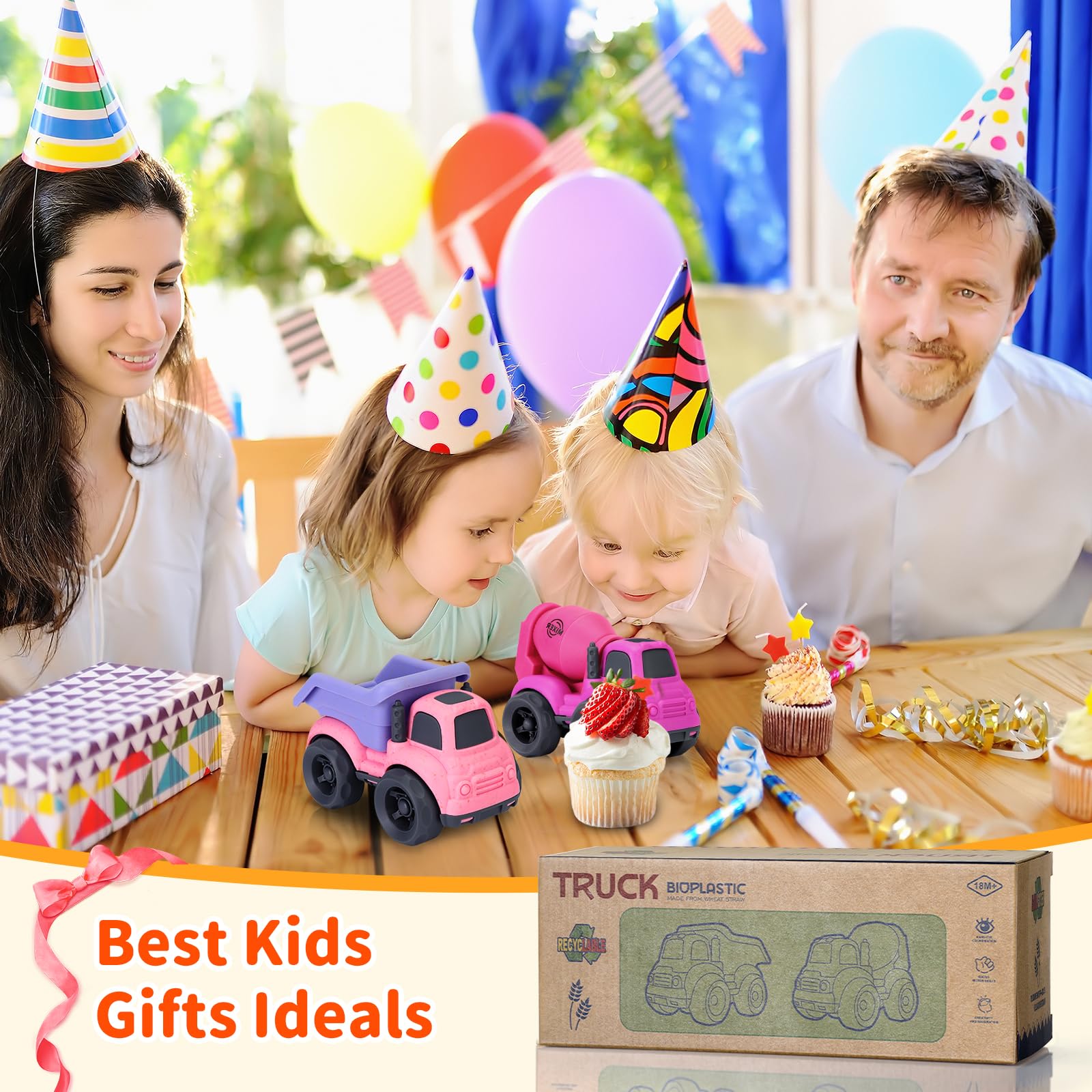 BPA Free Dump Truck Toys for 1-3 Year Olds - Outdoor Play & Birthday Gifts