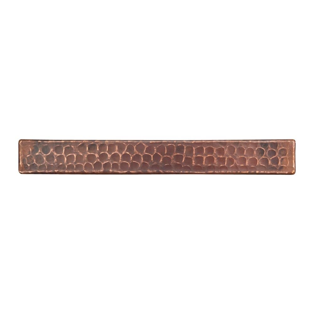 Premier Hammered Copper Tile 1x8 Inches (8-Pack) - Handcrafted Copper Wall & Backsplash Decor for Kitchen, Bathroom, and Fireplace