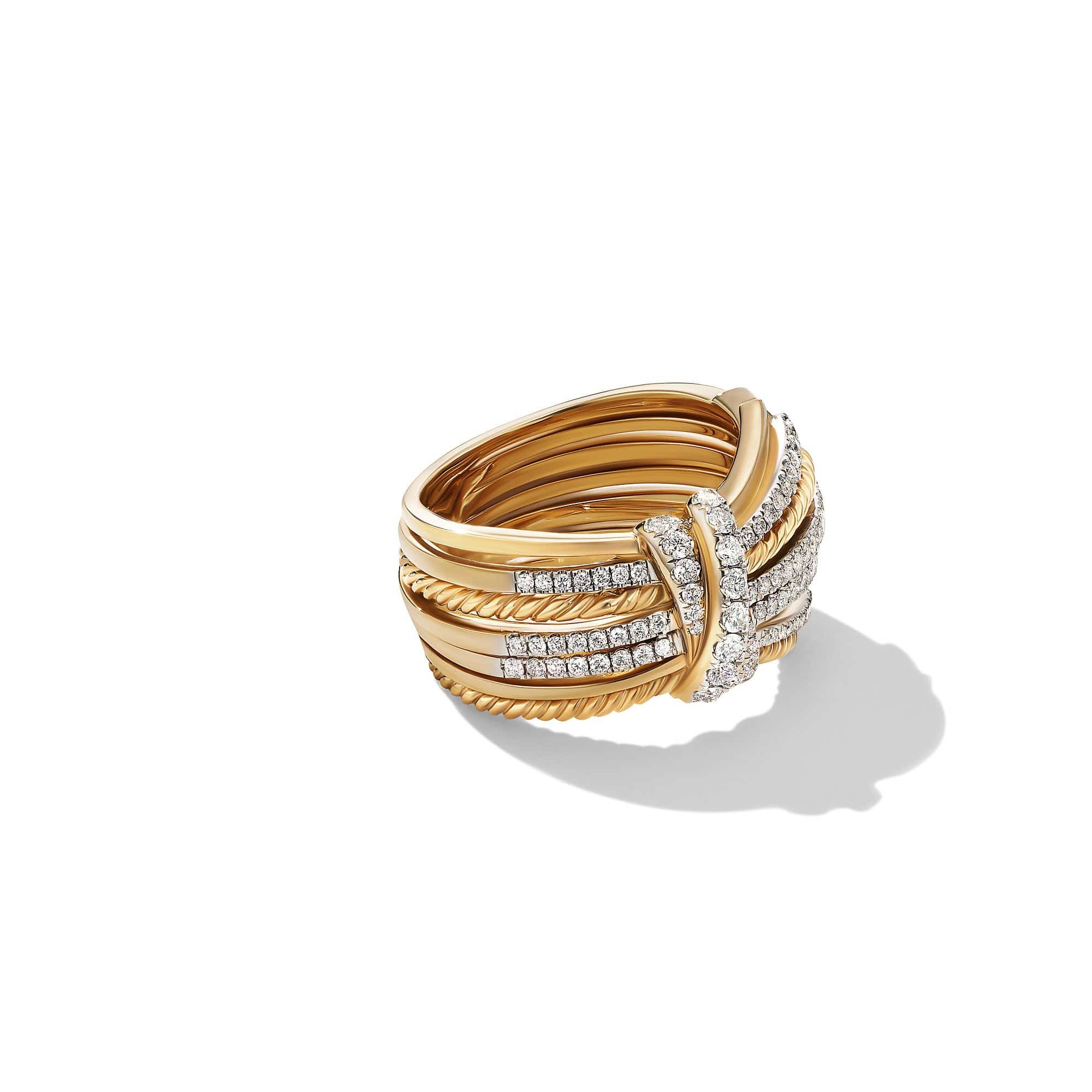 18K Yellow Gold Angelika Ring with Pave Diamonds - Elegant Diamond Jewelry for Women, Perfect for Weddings, Anniversaries & Special Occasions