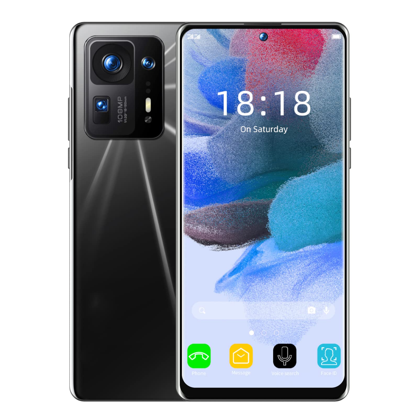 Durable Mix4 Smartphone - 7.3 Inch HD Screen Unlocked Android Phone, 16GB RAM 1TB Storage, 5G Unlocked Cell Phone with High Definition Camera, Android 12 OS, 110-240V US Plug - Perfect for Streaming, Gaming & Business Use