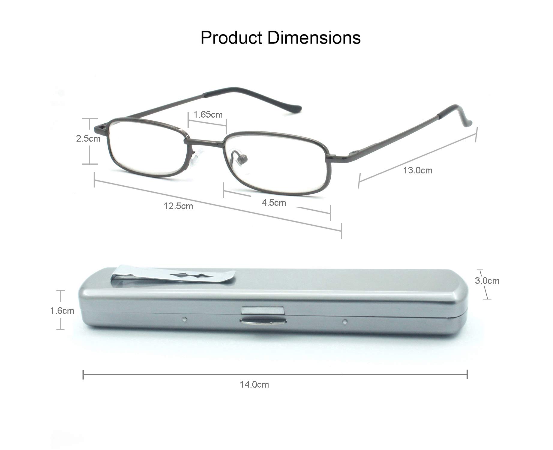 Lightweight Portable Metal Reading Glasses with Case - Blue Light Blocking for Men & Women - Perfect for Reading, Office Work, and Screen Use