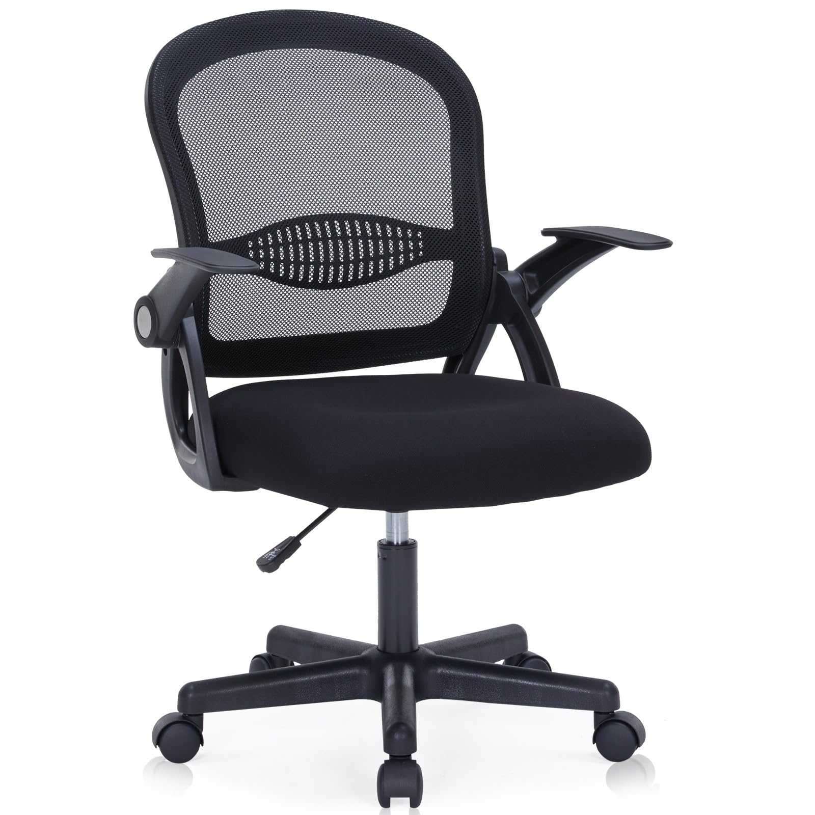 Ergonomic Mesh Office Chair with Mid Back Support & Flip-Up Armrests - Breathable Computer Desk Chair for Home Office, Conference Room & Small Workspaces