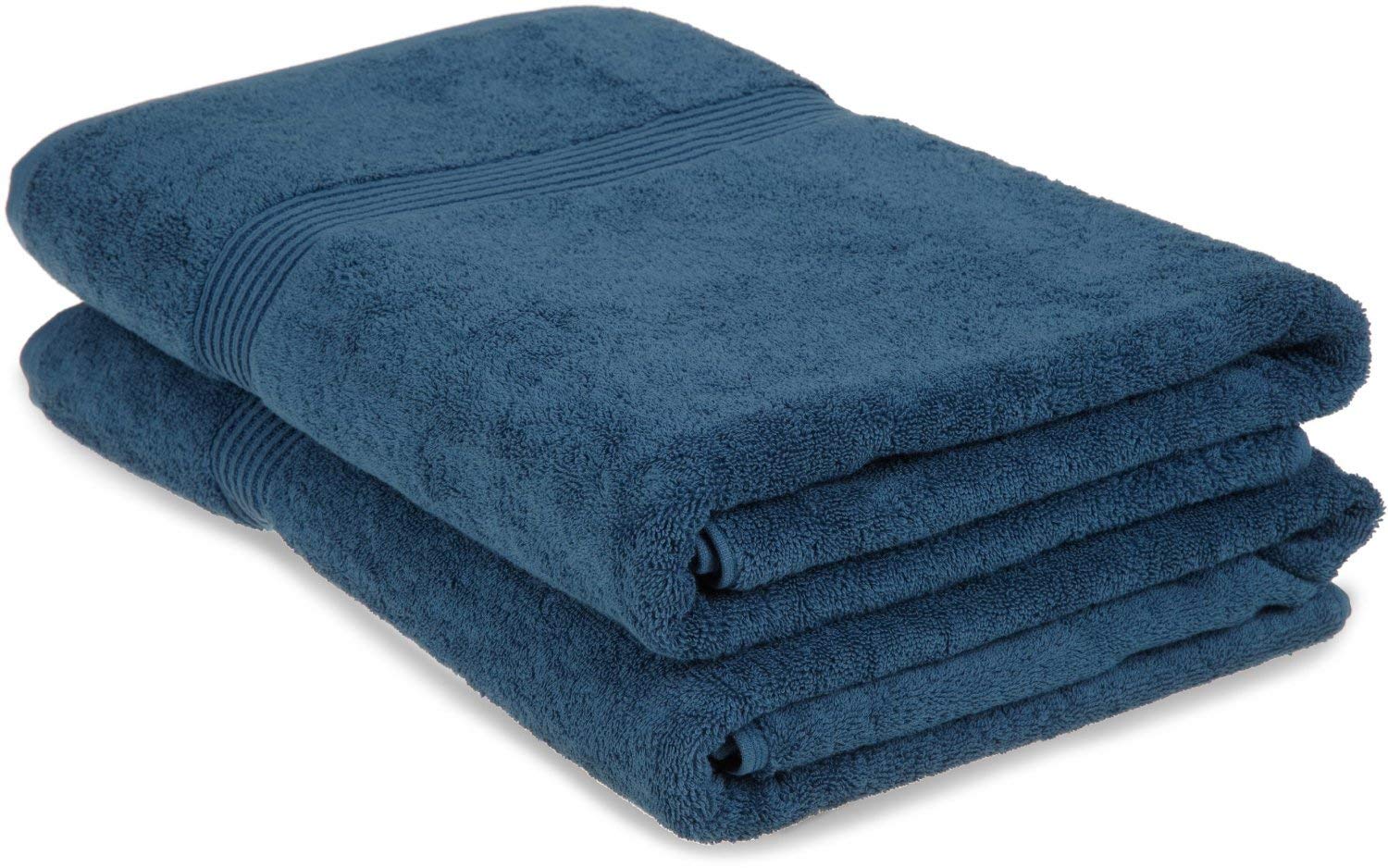 Premium Combed Cotton Bath Sheet Set - Medium Weight, Ultra Soft & Absorbent - Sapphire Blue - Perfect for Spa, Bathroom & Luxury Home Decor