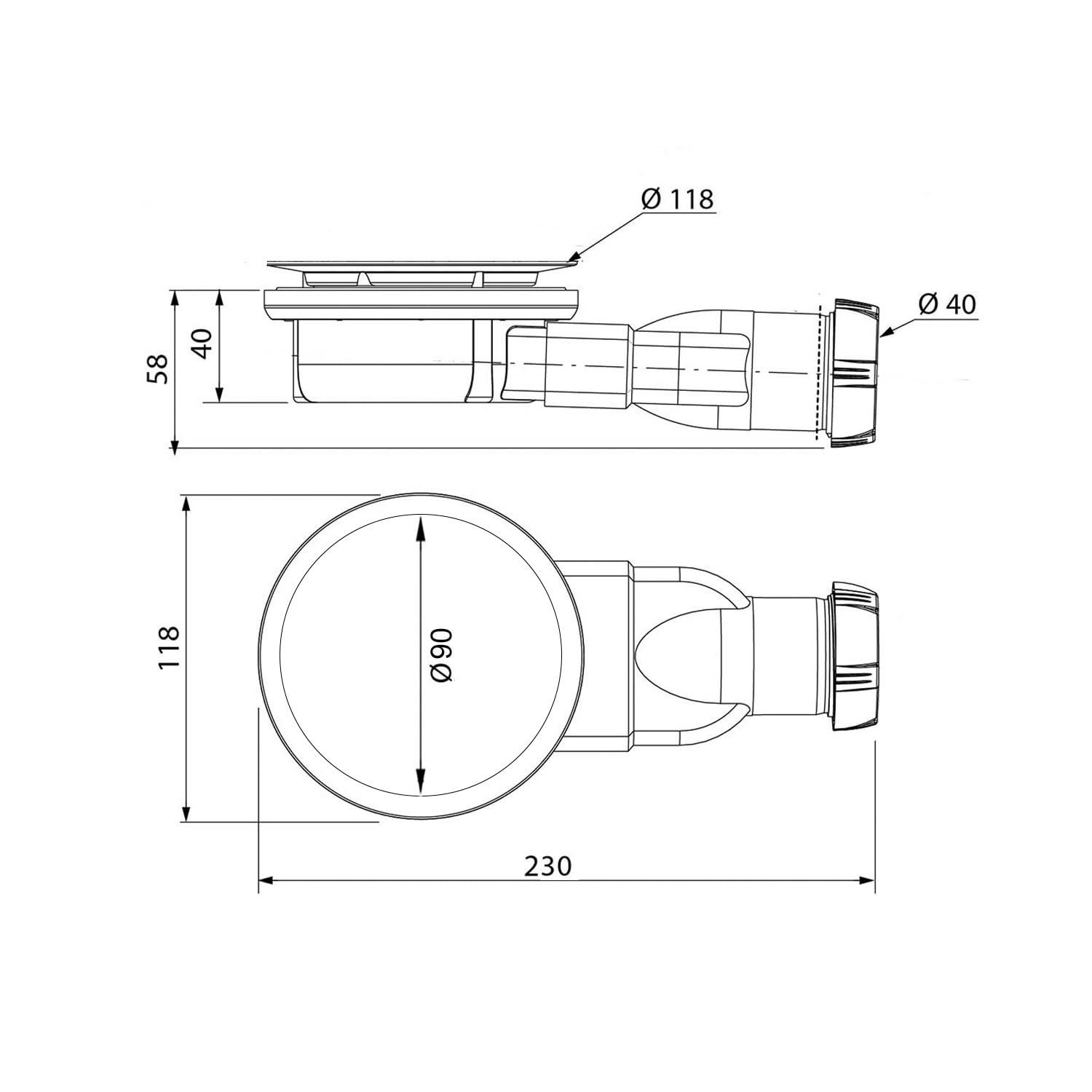 90mm Shower Drain Valve for Blend Shower Trays - Durable & Leak-Proof Bathroom Drainage Solution for Modern Homes