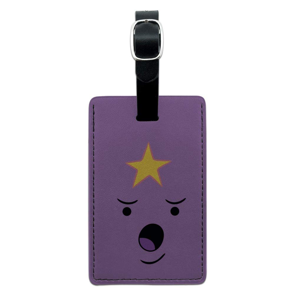 Adventure Time Lumpy Space Princess Rectangle Leather Luggage Tag - Durable ID Card Holder for Travel Bags, Suitcases & Backpacks - Perfect for Cosplay, Conventions & Anime Fans