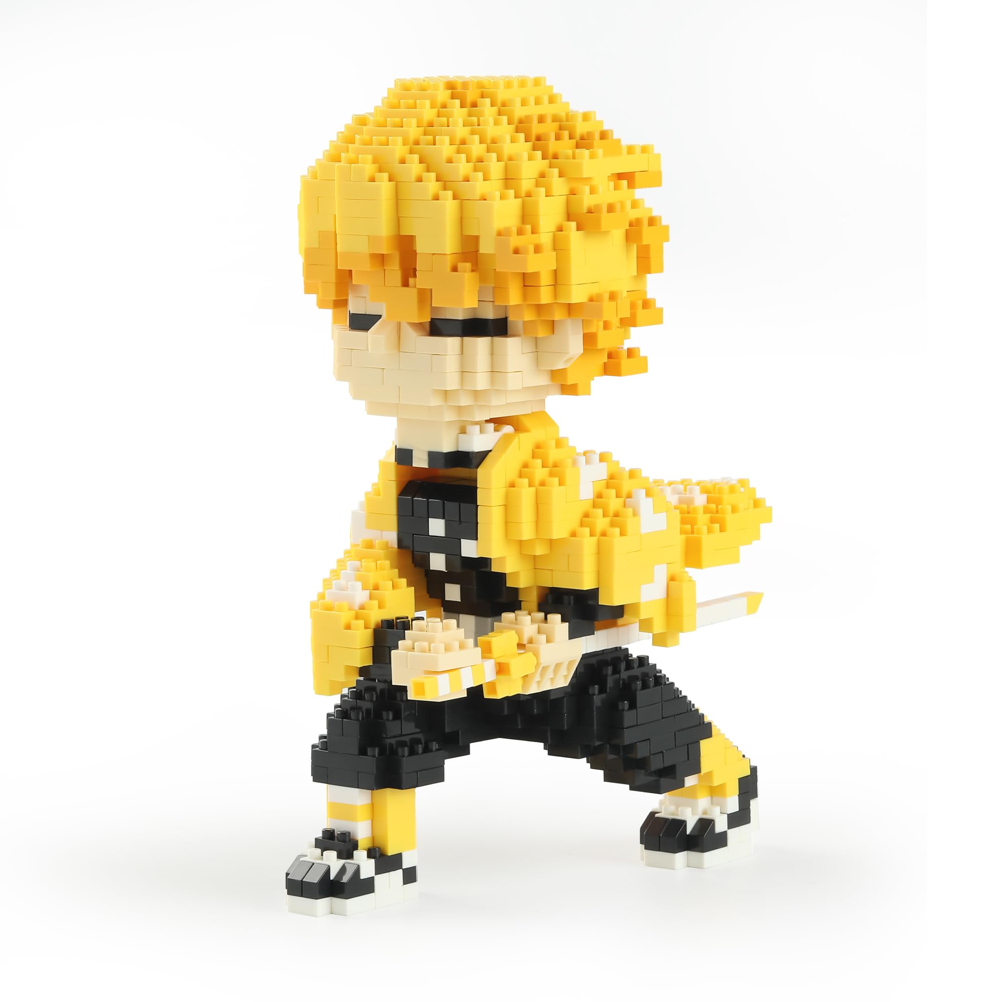Zenitsu Agatsuma Anime Holy Slayer Brickheadz Building Set - 1000pcs Micro Mini Blocks for Kids & Adults | Demon Slayer Collectible Toy for Display & Play