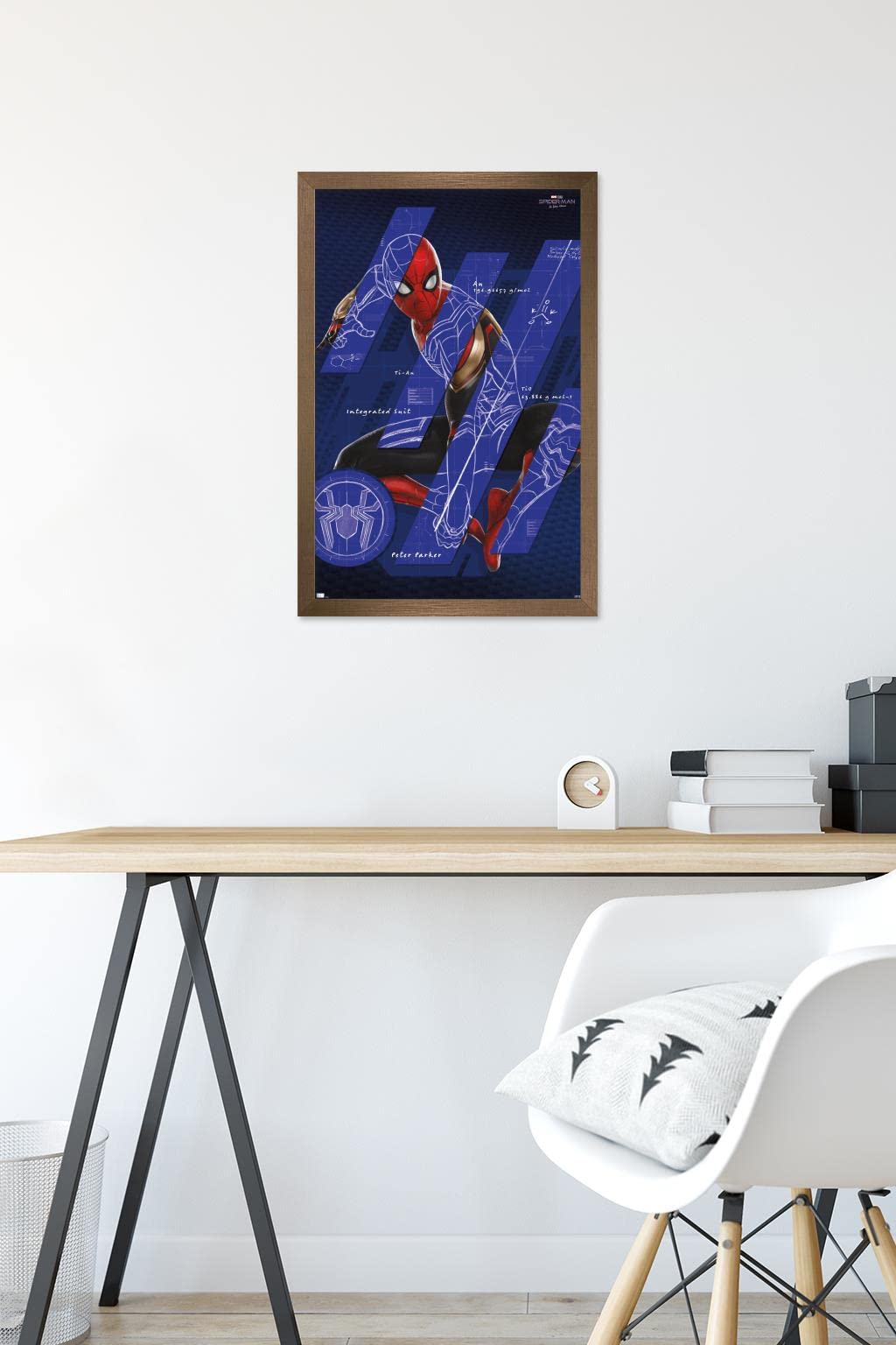 Marvel Spider-Man: No Way Home Bronze Framed Wall Poster 22.4x14.7 Inches - Premium Home Theater Decor, Superhero Bedroom Art, Movie Lover Gift Idea