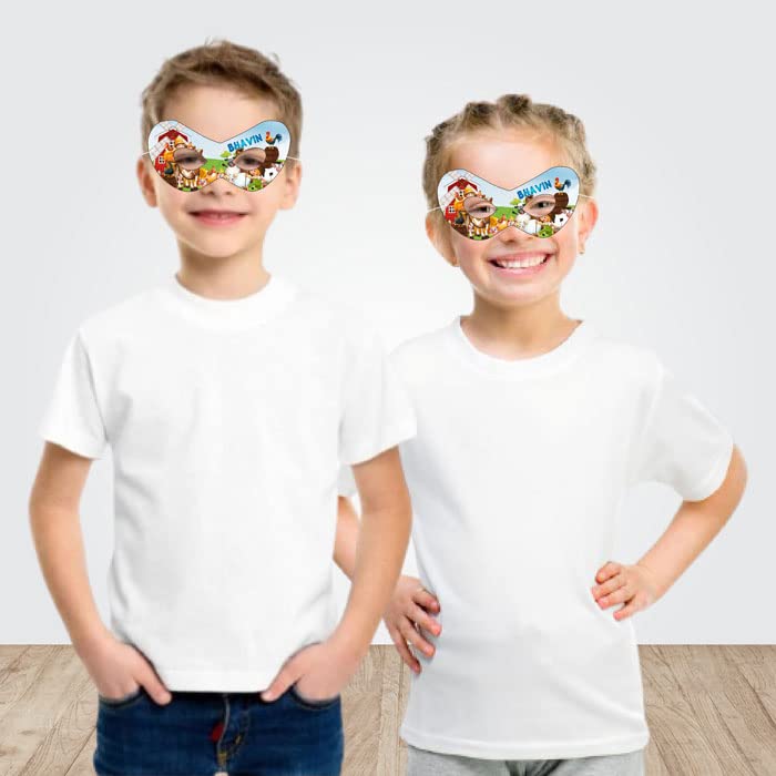 Custom Farm Theme Birthday Eye Mask with Baby Name - Personalized Farm Party Decorations for Kids, Baby Showers & Themed Birthday Parties