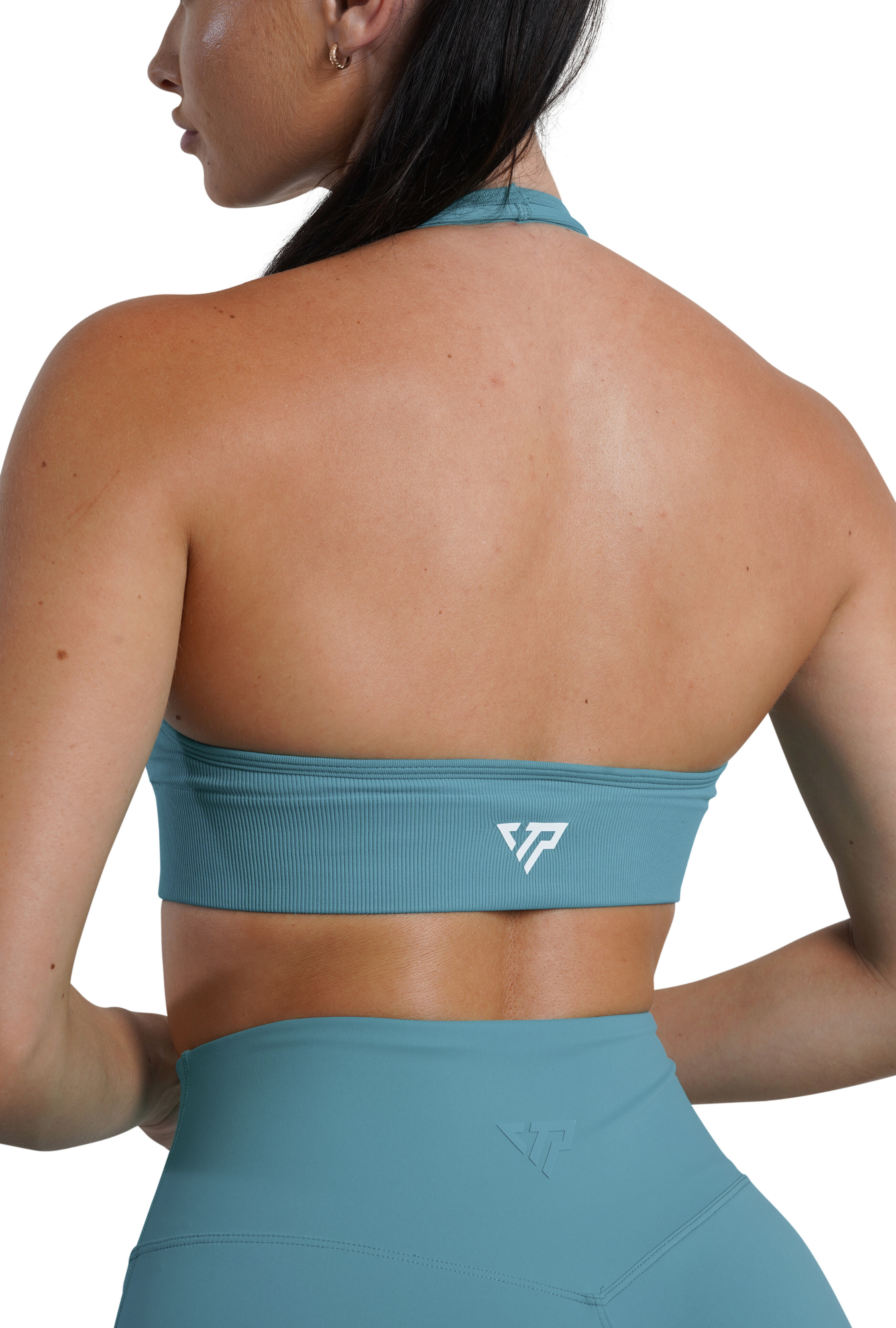 Core Halter Bra Olive Green - Women's Supportive Sports Bra for Yoga, Running & Gym Workouts