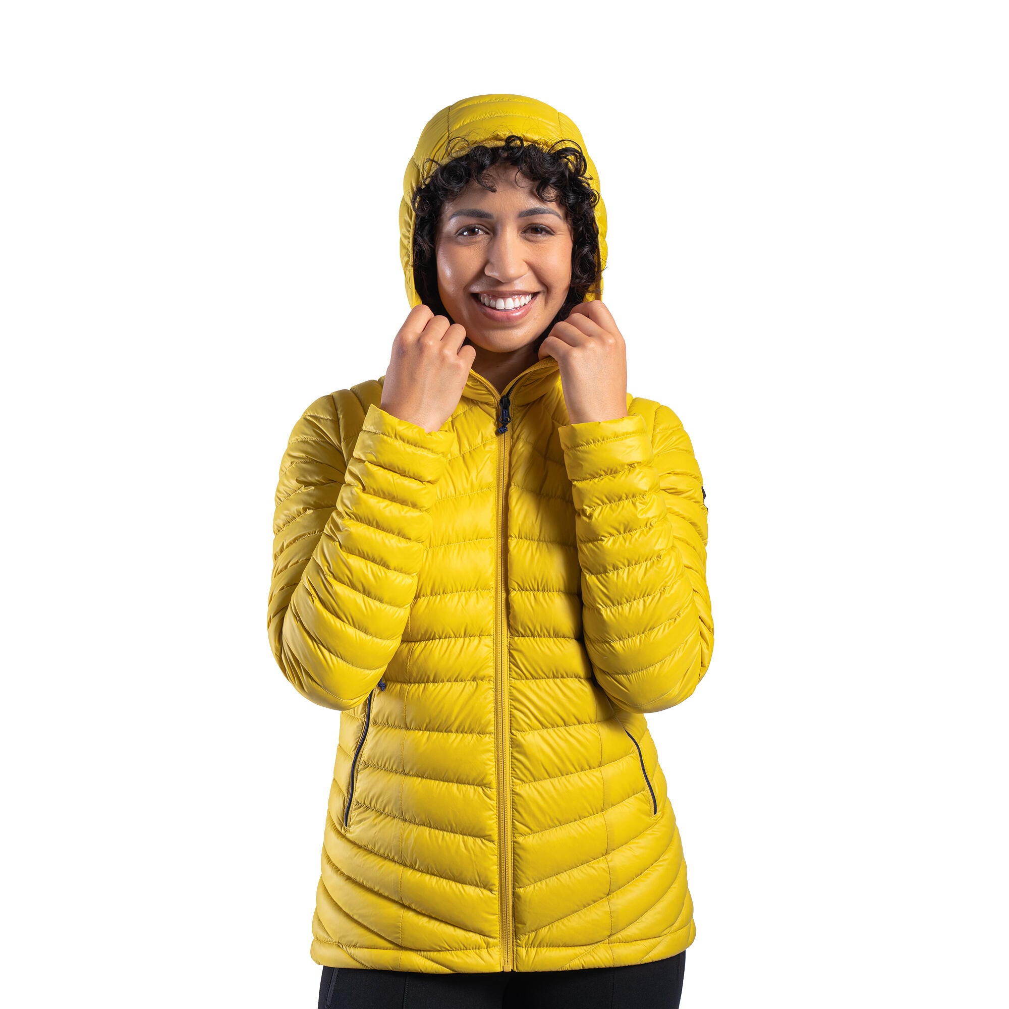 Forclaz Women's MT100 Hooded Down Puffer Jacket - Lightweight Winter Coat for Hiking, Travel & Outdoor Activities | Waterproof Insulated Jacket for Cold Weather
