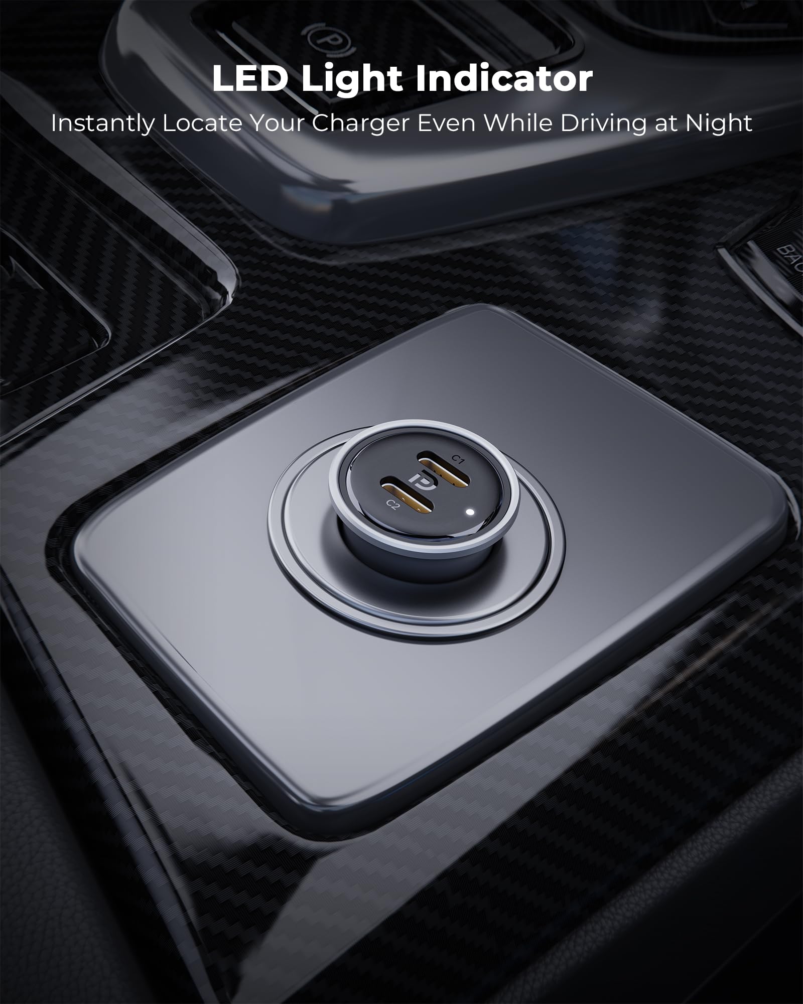 VOLTME 30W USB C Car Charger with PD 3.0 Fast Charging - Compatible with iPhone 14/13/12/11 Pro Max/Mini/X, Samsung Galaxy S23/S22/S21, iPad Pro, Pixel & More - Silver Grey - Perfect for Road Trips & Daily Commutes