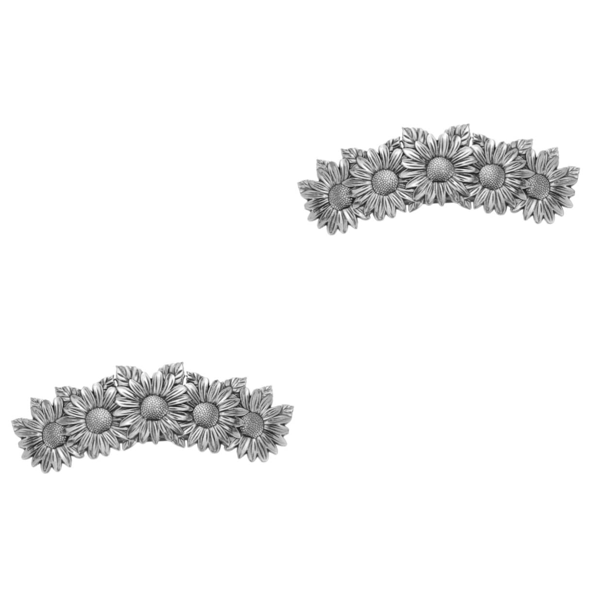 Vintage Daisy & Sunflower Hair Clips for Women - 2pcs Celtic Flower Metal Barrettes, Alloy Hair Accessories | Perfect for Boho, Wedding, and Everyday Hairstyles