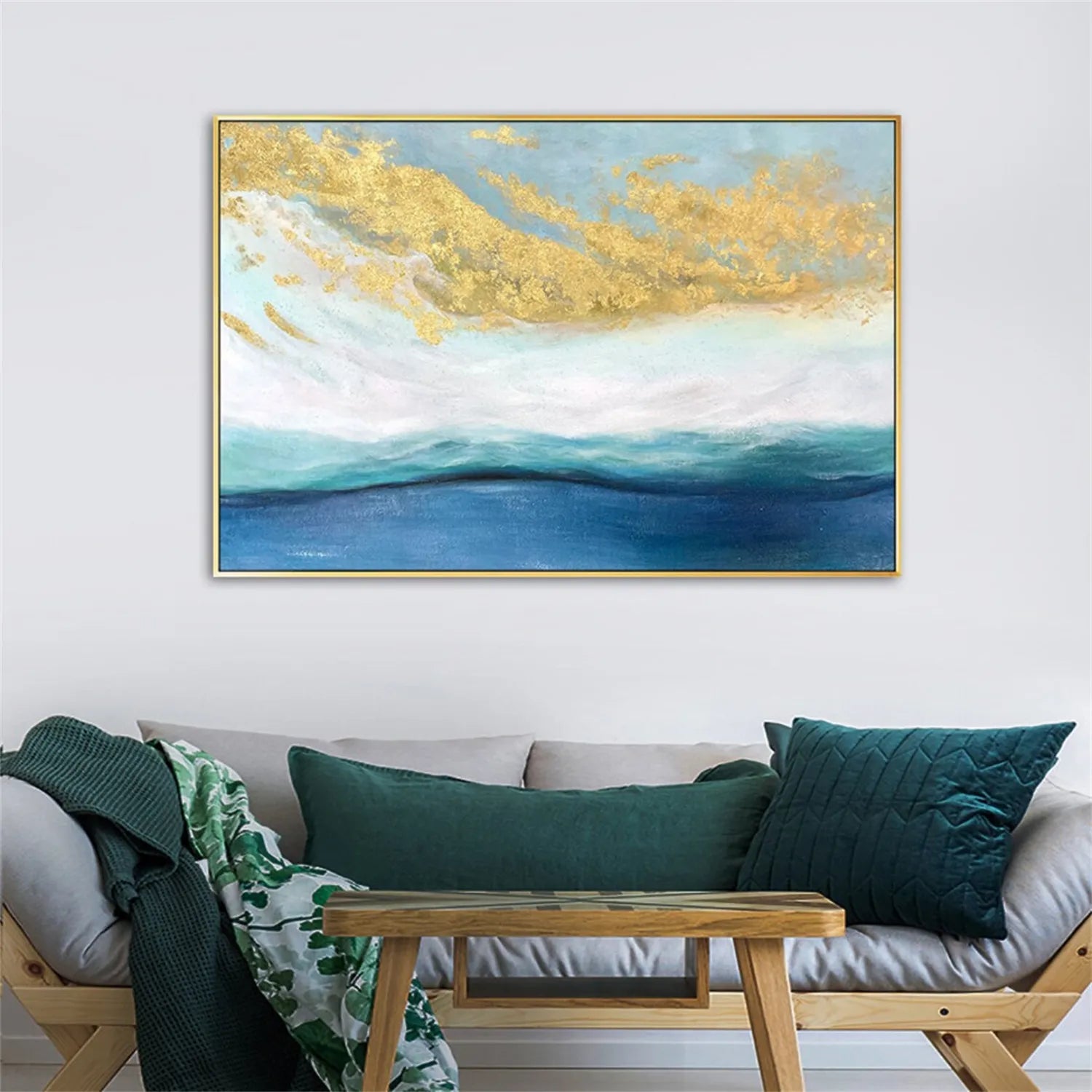 Ocean and Sky Painting #OS 177 - Handmade Wall Art for Home & Office Decor - Perfect for Living Room, Bedroom or Office