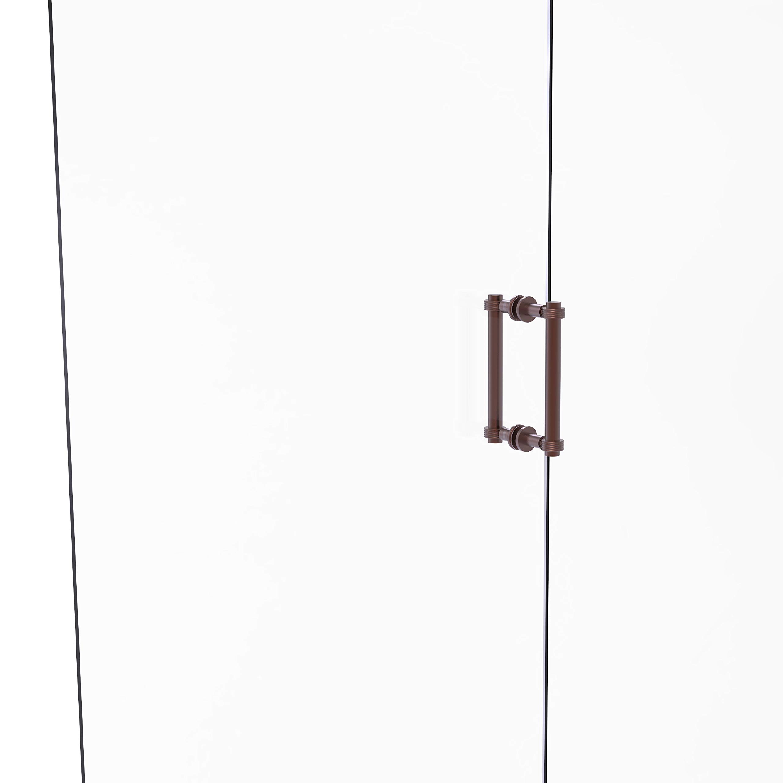 Allied Brass 404G-8BB 8 Inch Modern Shower Door Handle in Antique Copper - Sleek Grooved Design for Bathroom, Shower Enclosure & Spa Renovation