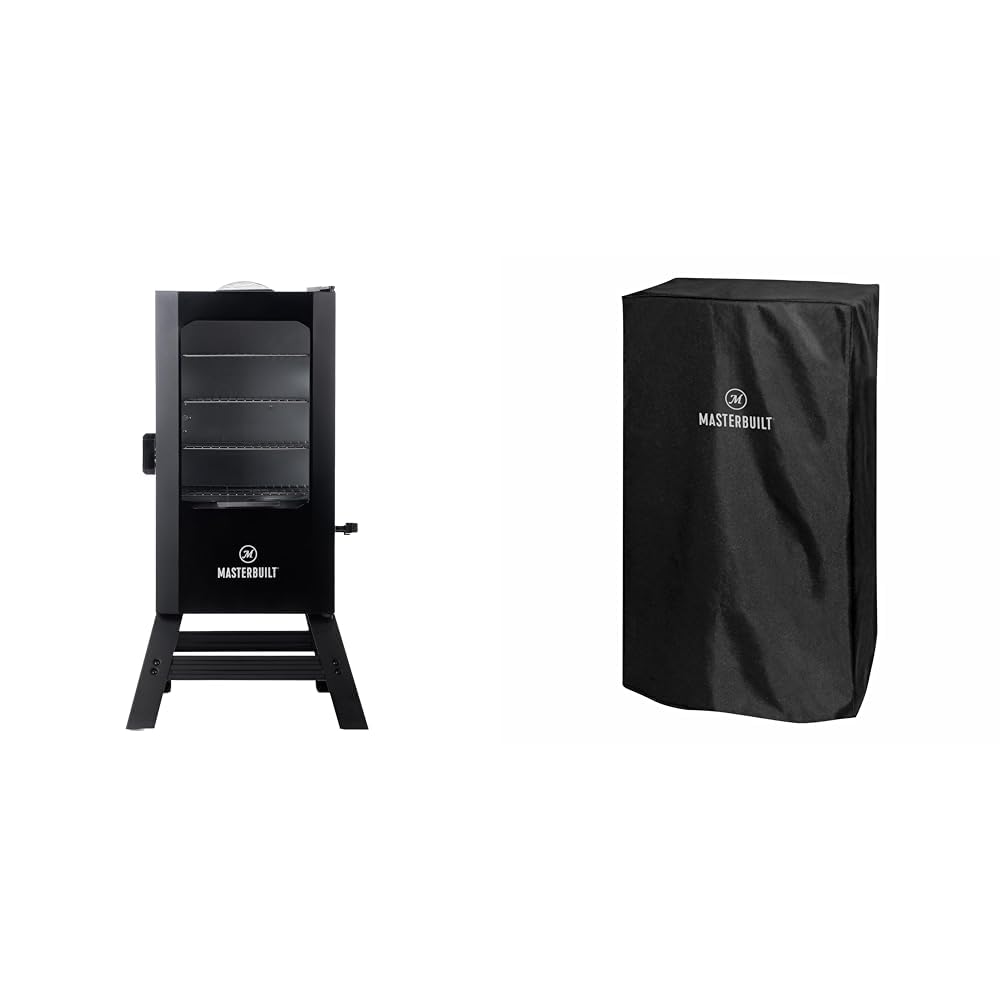 30-inch Digital Electric Smoker with Precise Temperature Control - Black Stainless Steel Smoker with Removable Racks & Digital Display - Perfect for Backyard BBQ, Tailgating, and Holiday Smoking (Includes Waterproof Cover)