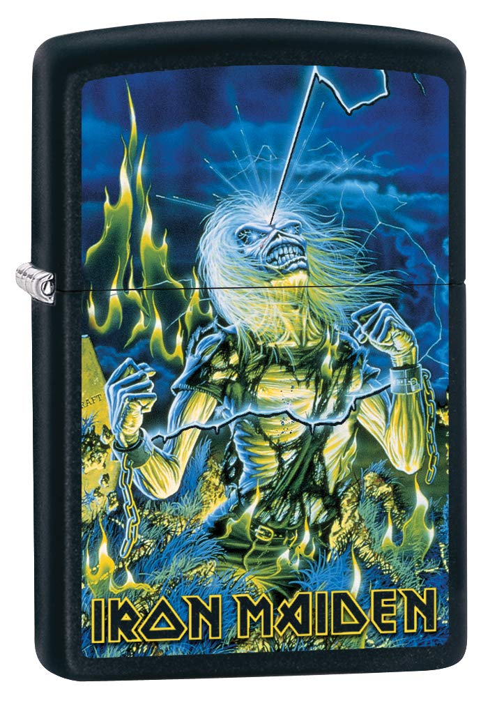 Zippo Lighter Iron Maiden Live After Death Black Matte 80055 - Vintage Collectible Windproof Lighter for Camping, Outdoor Adventures & Gifts