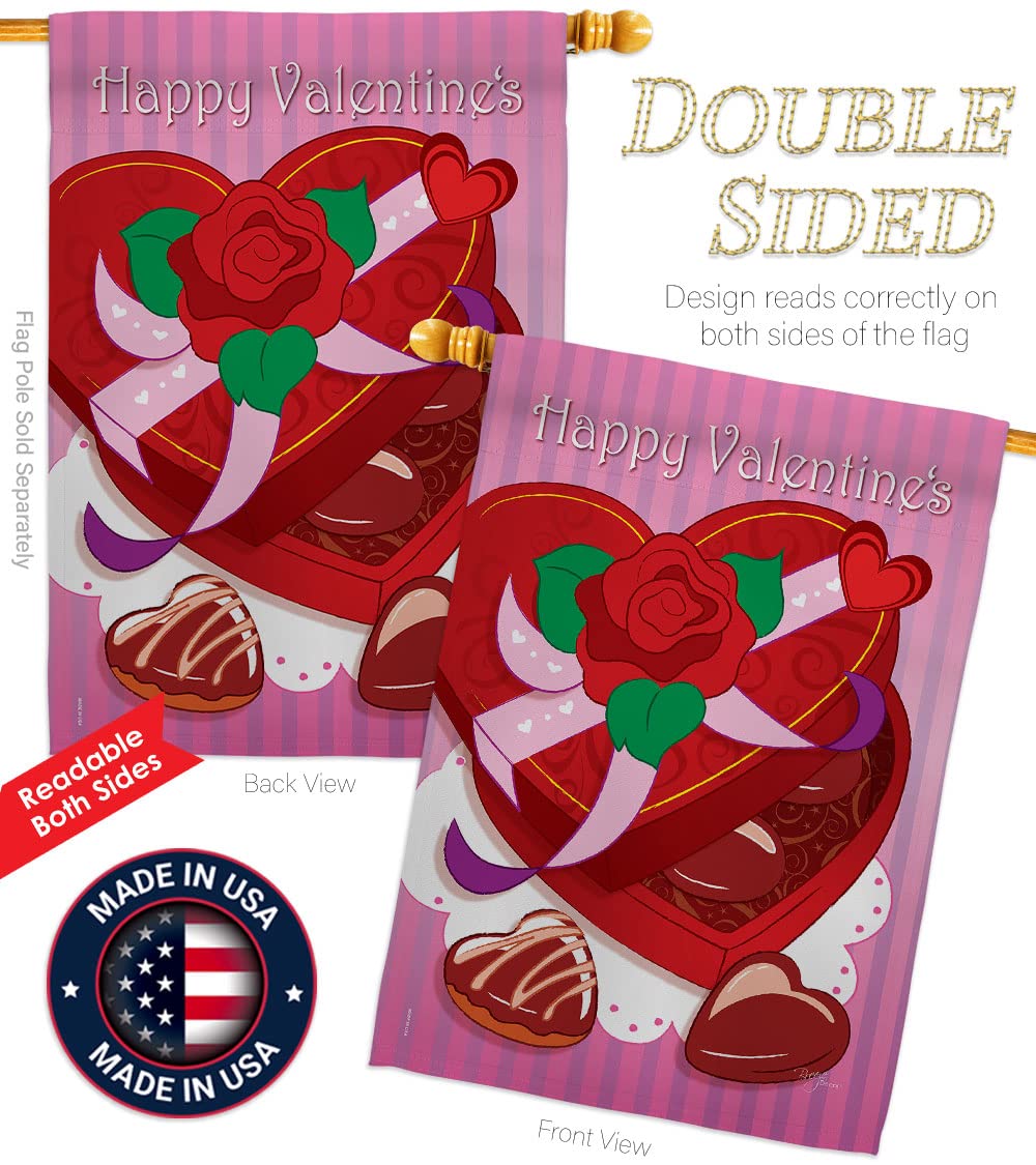 Breeze Decor Double Sided House Flag Set - Spring Valentines Decor for Outdoor