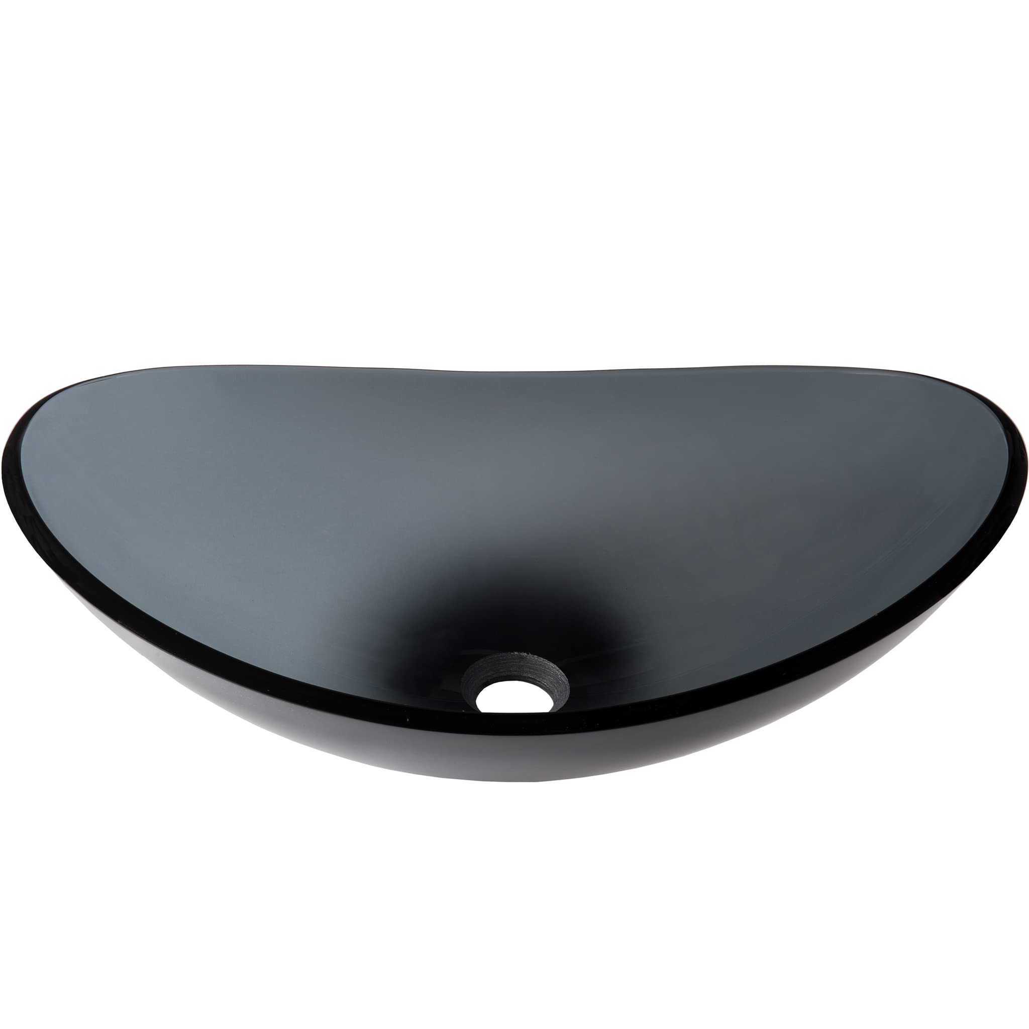 Novatto BIGIO Modern Matte Black Glass Vessel Bathroom Sink Set - Above Counter Bathroom Vanity Sink for Contemporary Home Decor, Spa & Luxury Bathroom Renovation