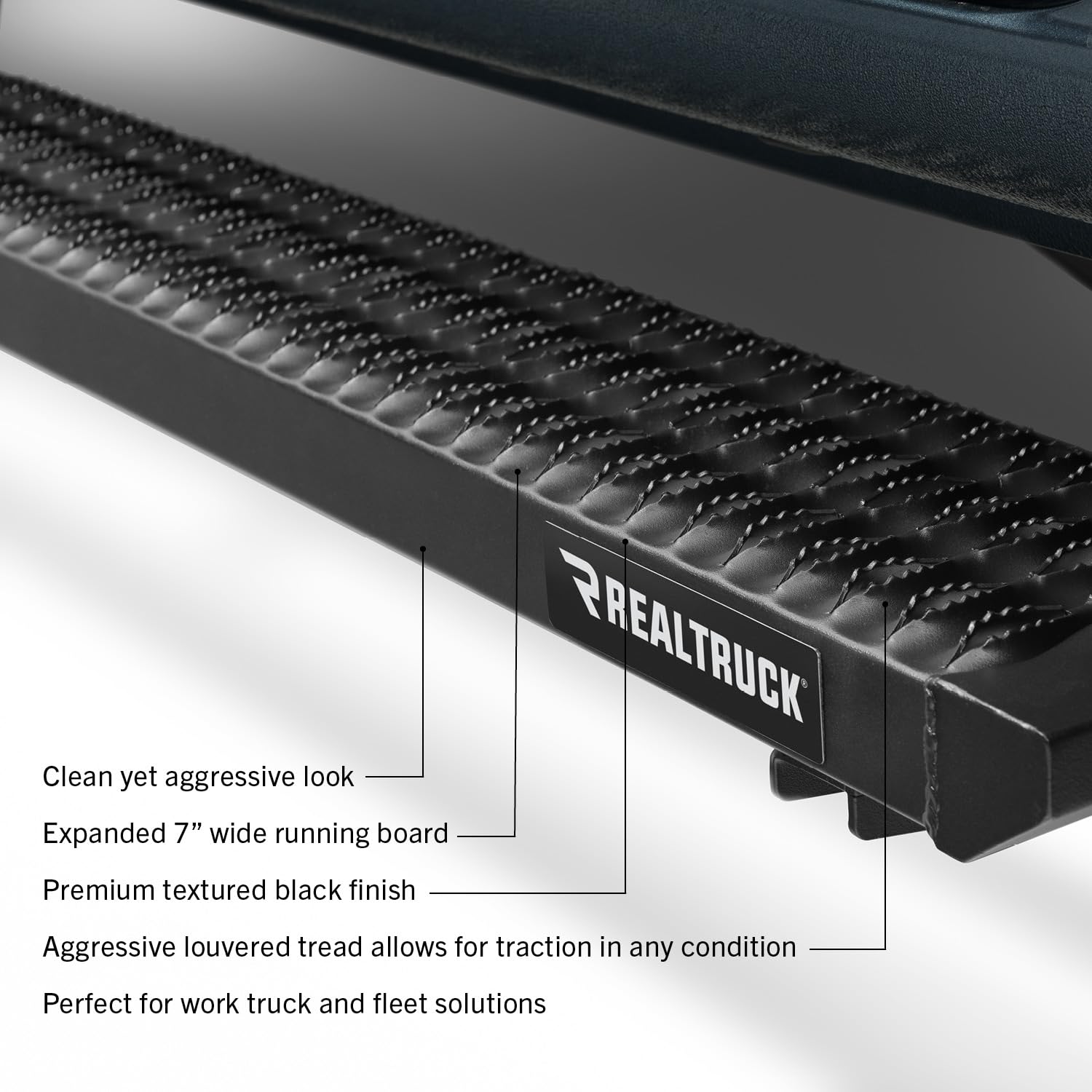 RealTruck Growler Steps - Heavy Duty Rear Door Step for Ford Transit & Mercedes Sprinter Vans (2007-2018) | Rust-Proof Aluminum with Textured Black Finish | GFF19VR-TX | Perfect for Work Vans, Delivery Trucks & Camping Vehicles