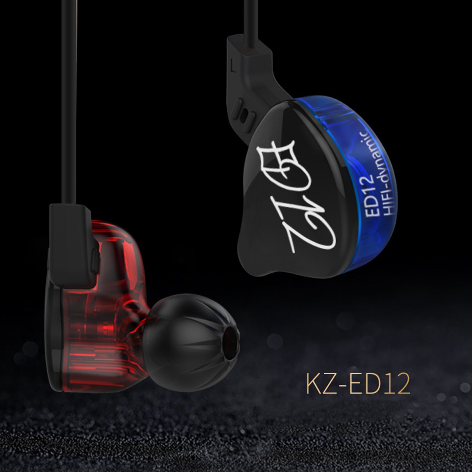 KZ ED12 Professional in-Ear Headphones - High Fidelity Sound, Noise Isolation, Comfort Fit - Compatible with iPhone, Android, Samsung - Perfect for Gym, Travel & Music Lovers (Black, No Mic)
