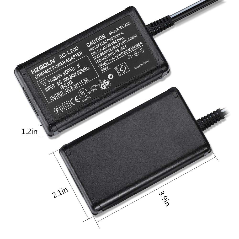 Original AC Adapter Replacement for Sony AC-L200 Charger (Black A6) - Power Supply for Sony Cameras, Video Recorders & Electronic Devices - Perfect for Travel, Studio & Home Use