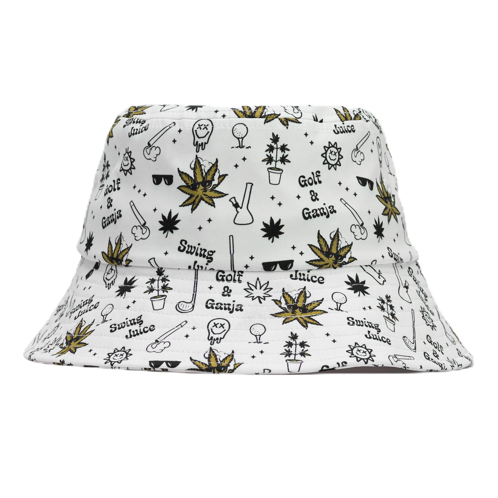 Funny Golf & Ganja Bucket Hat for Men & Women - Adjustable Sun Protection Hat for Golfing, Outdoor Activities & Casual Wear