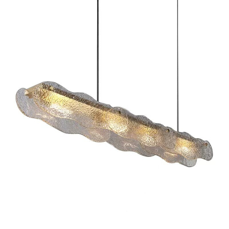 Exquisite Water Ripple Glass Art Chandelier - Unique Modern Ceiling Light Fixture for Dining Room, Living Room & Bedroom Decor